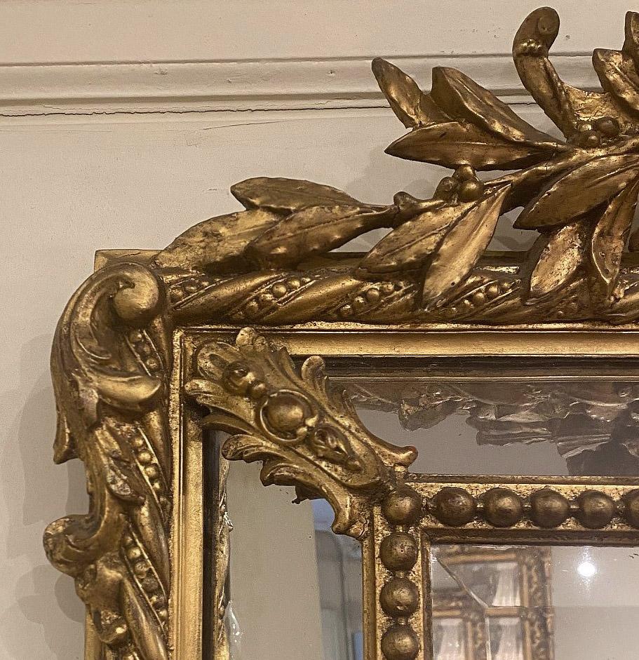 French Beautiful Late 19th Century Hand Carved Giltwood Mirror For Sale