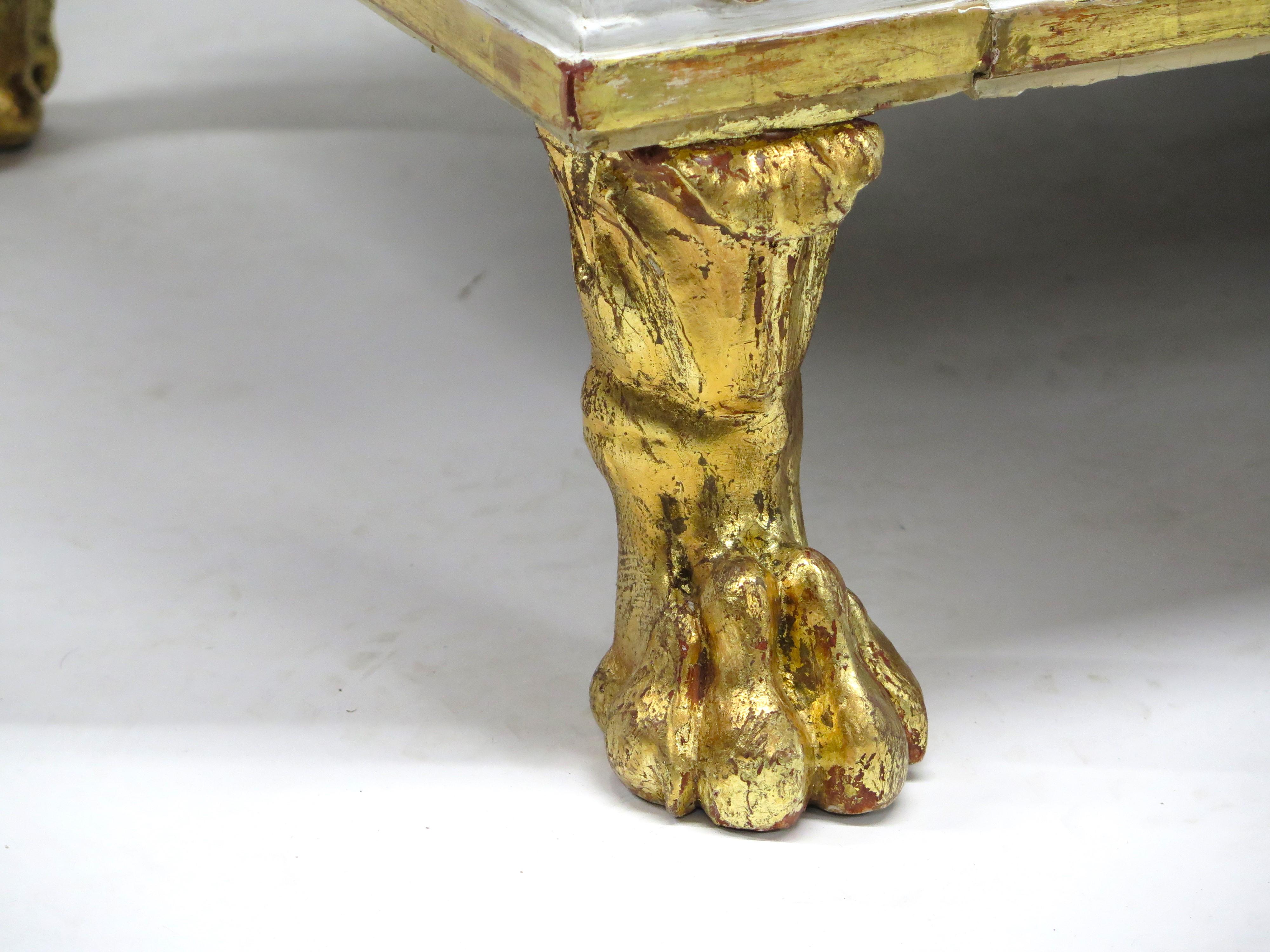 Schöne spät englische Regency-Farbe und vergoldetes, teilweise vergoldetes Settee im Angebot 5