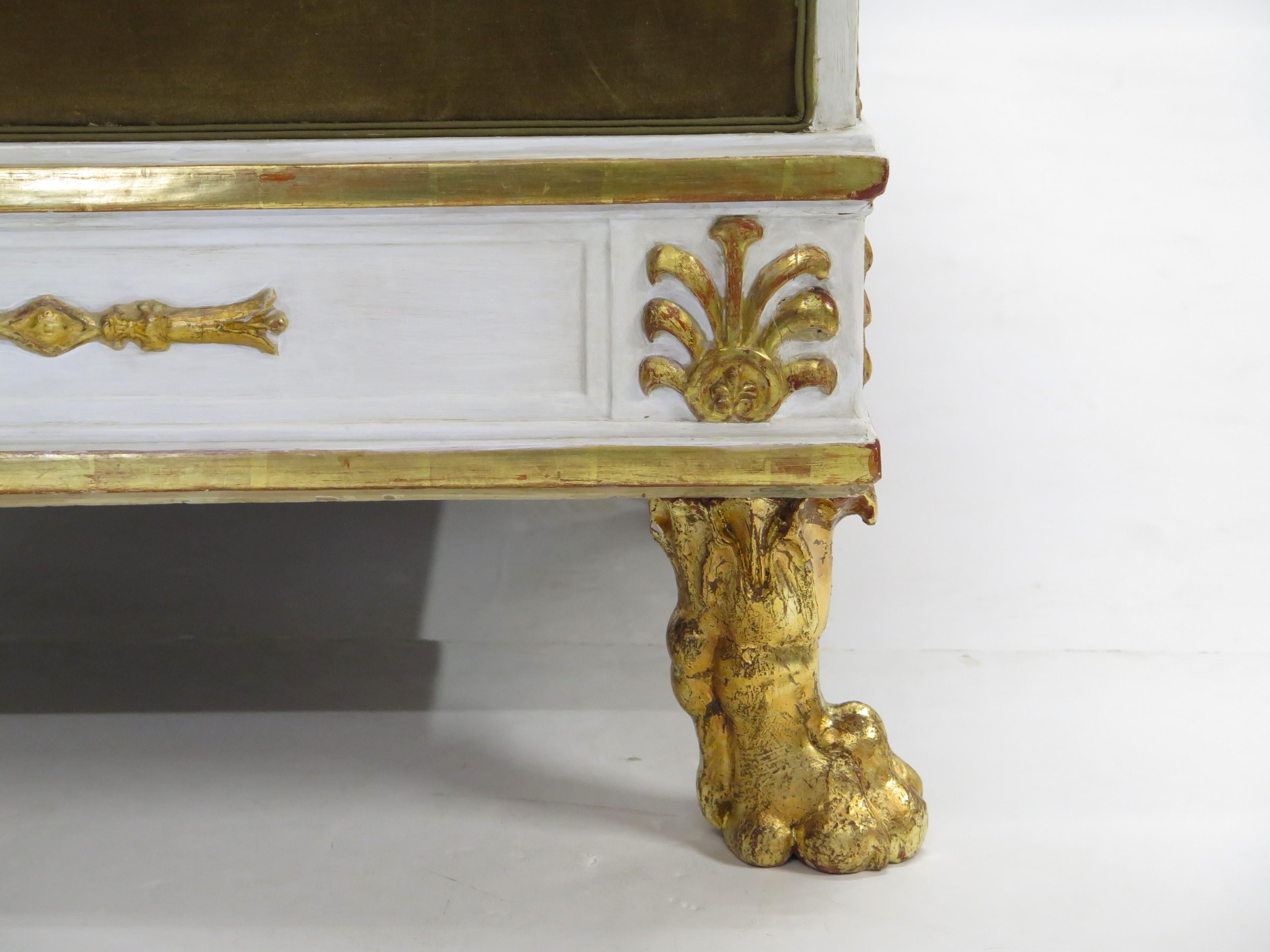 Schöne spät englische Regency-Farbe und vergoldetes, teilweise vergoldetes Settee im Angebot 2