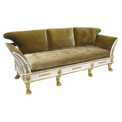 Precioso Sillón de la Regencia Inglesa Tardía Pintado y Dorado a la Parcela
