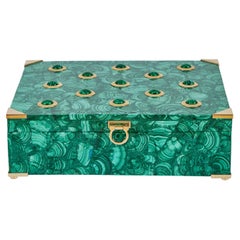A Beautiful Malachite Box with Brass Details