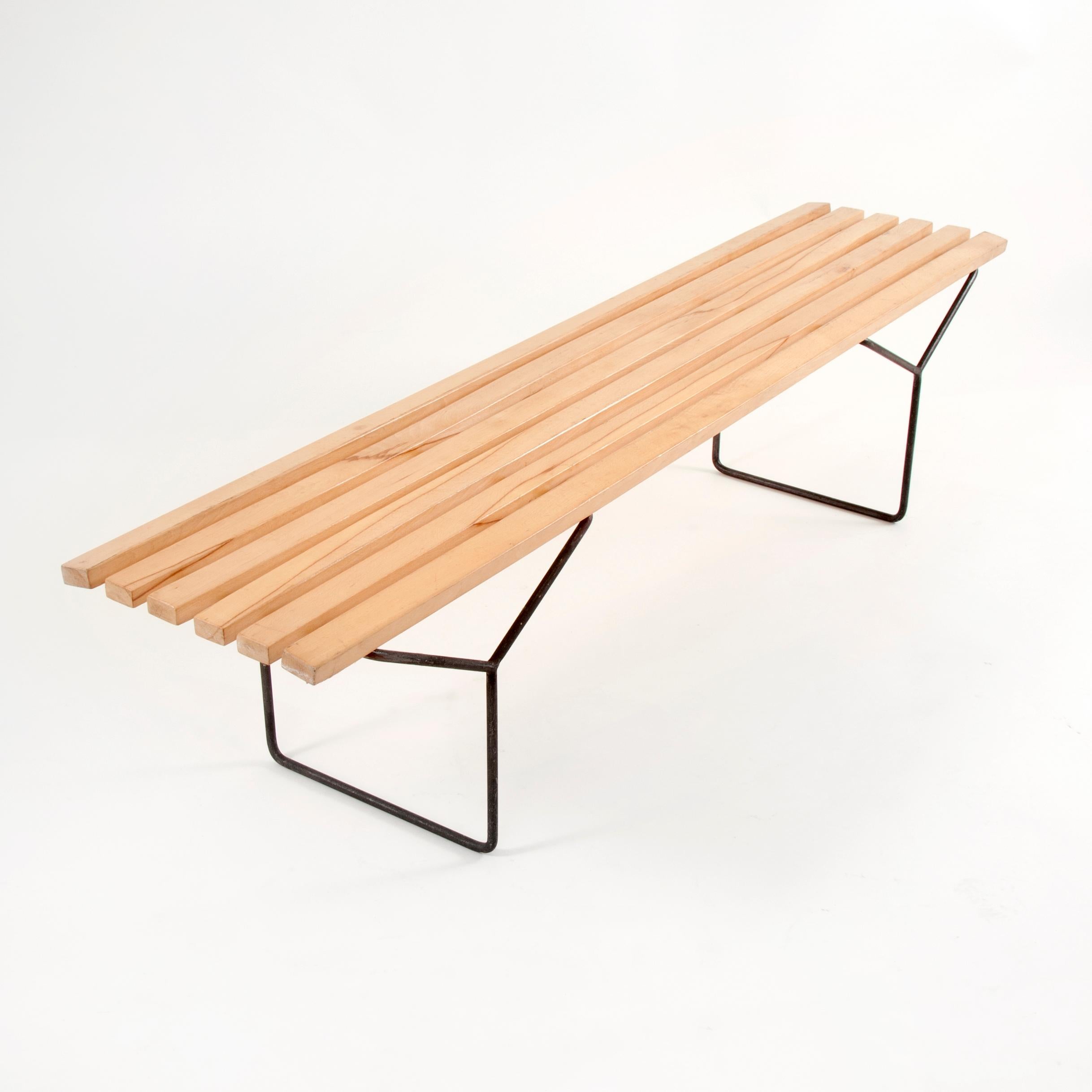 Nordamericano Panchina a doghe del Medioevo di Harry Bertoia  per Knoll International, USA, anni '60 in vendita