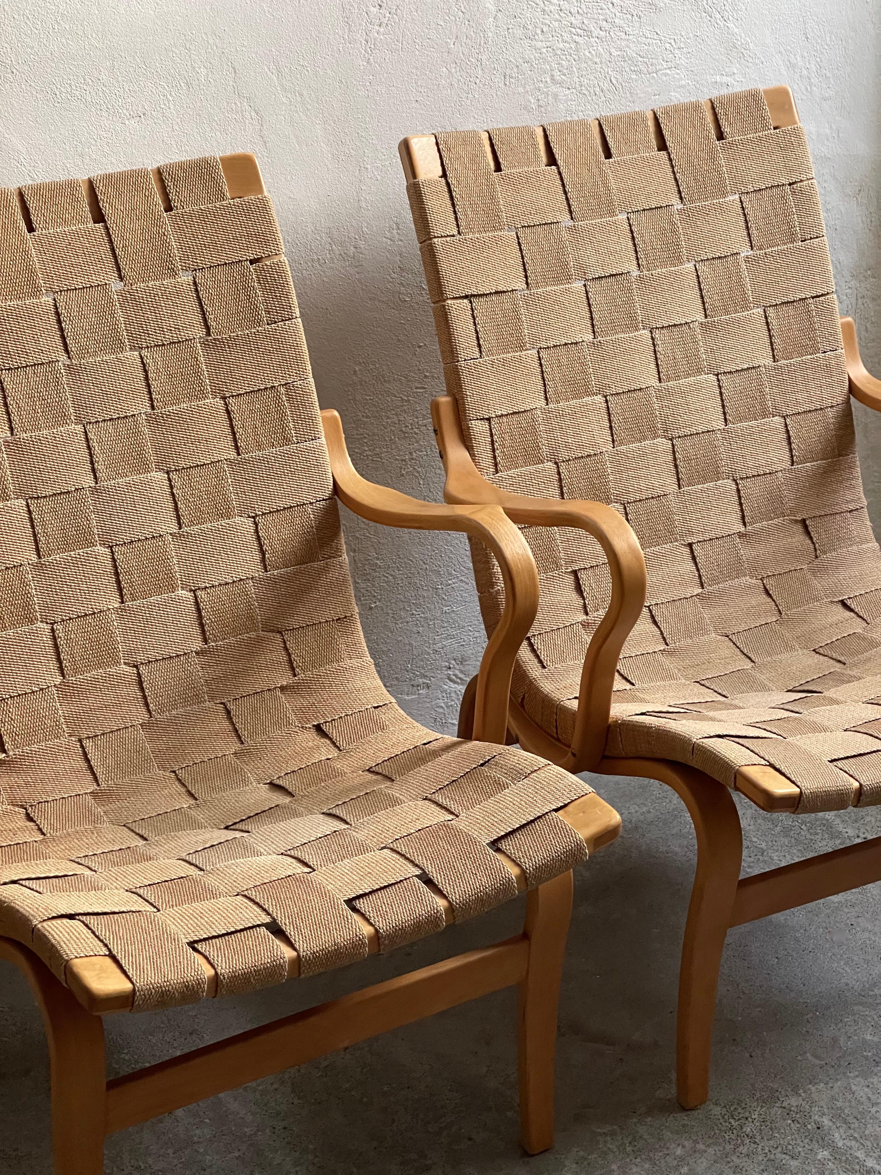 Mid-Century Modern Original set of 1970's Bruno Mathsson Eva Chair evenly aged and great condition.