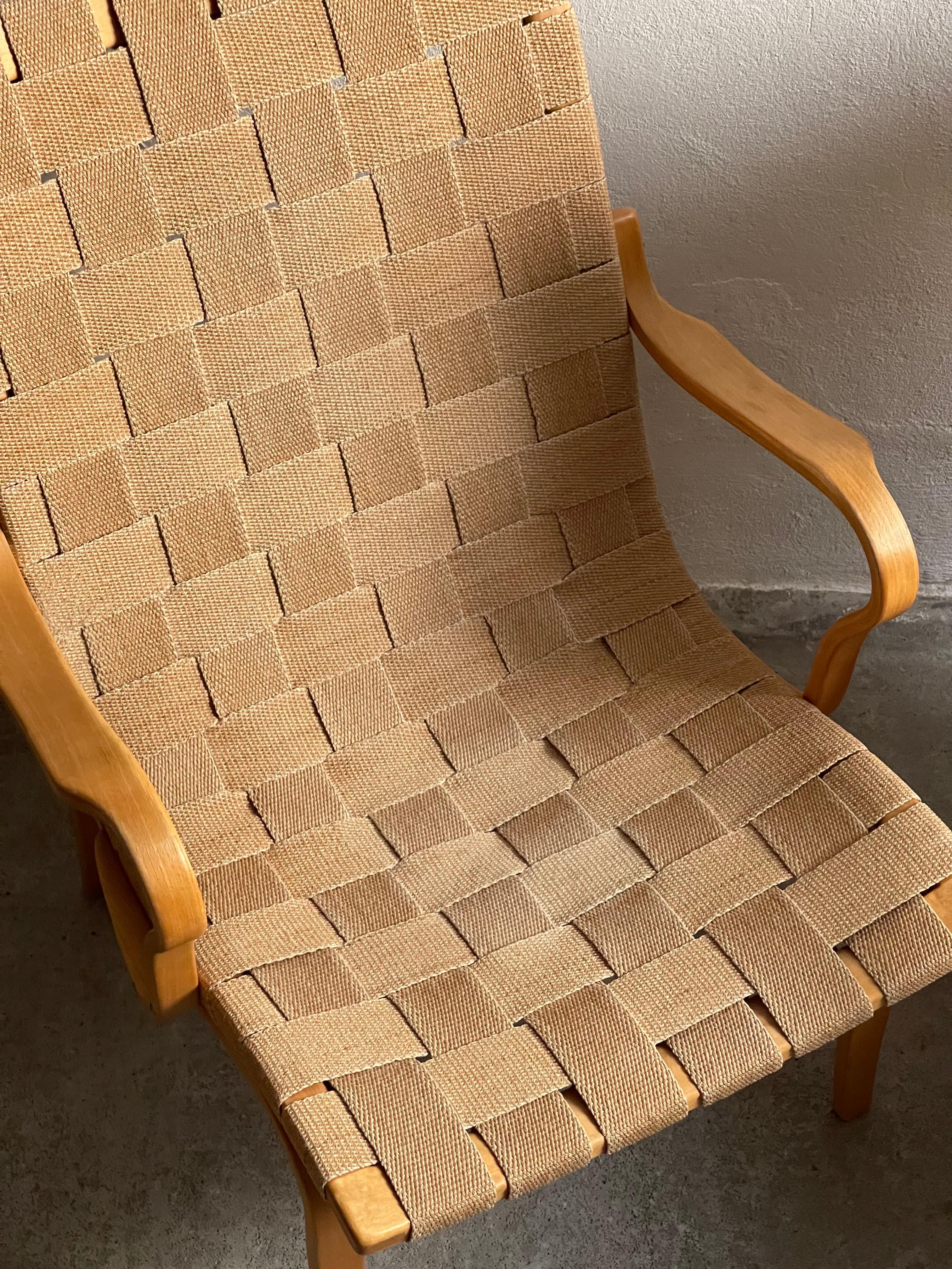Canvas Original set of 1970's Bruno Mathsson Eva Chair evenly aged and great condition.