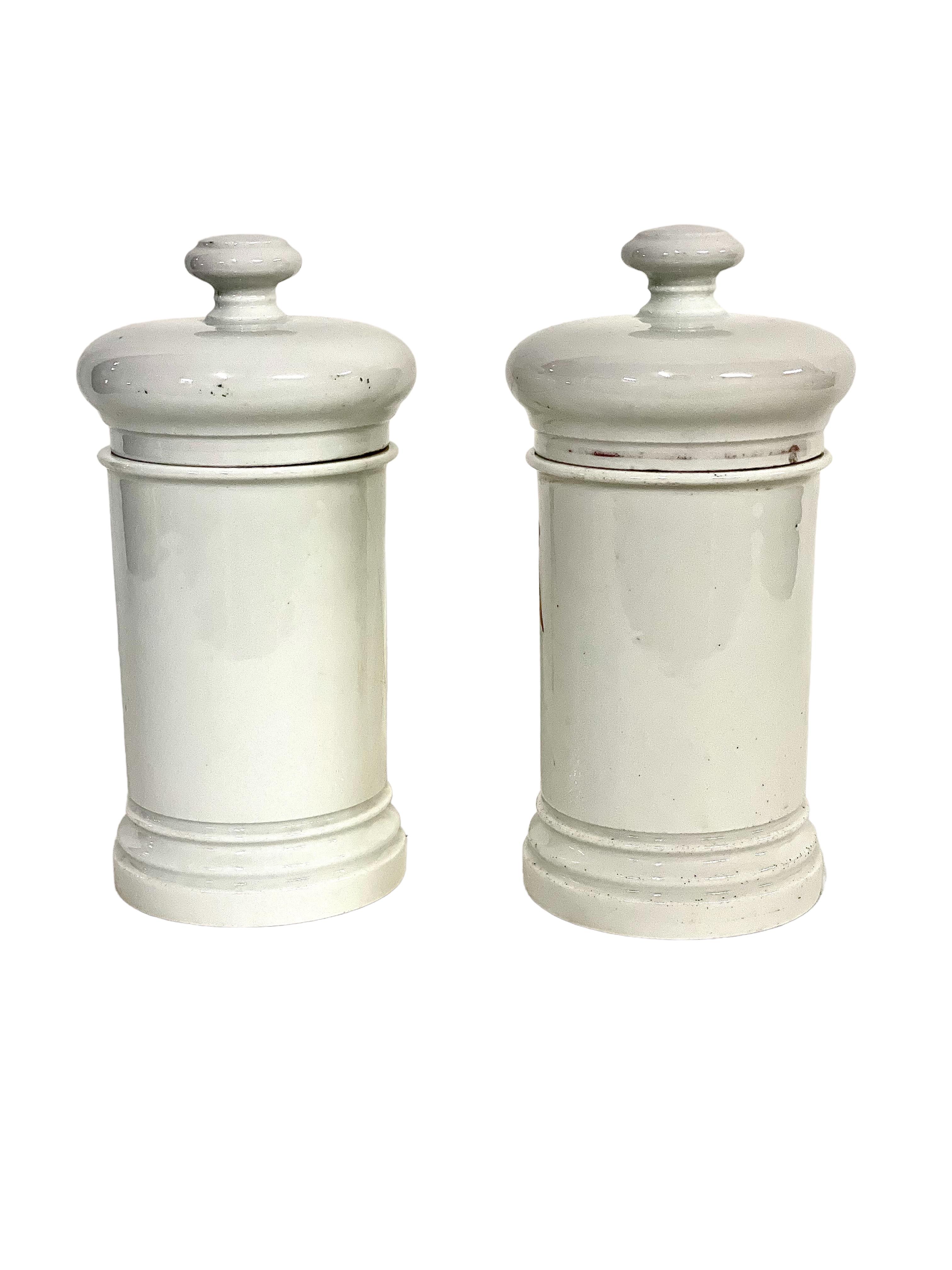 Napoléon III C.I.C. Paire de JAR à couvercle en porcelaine de France en vente