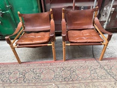 A beautiful pair of Arne Norell Scirocco Safari chairs 1960's