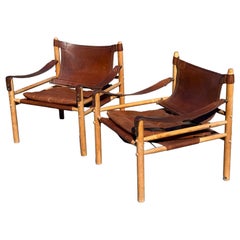 A beautiful pair of Arne Norell Scirocco Safari chairs 1960's