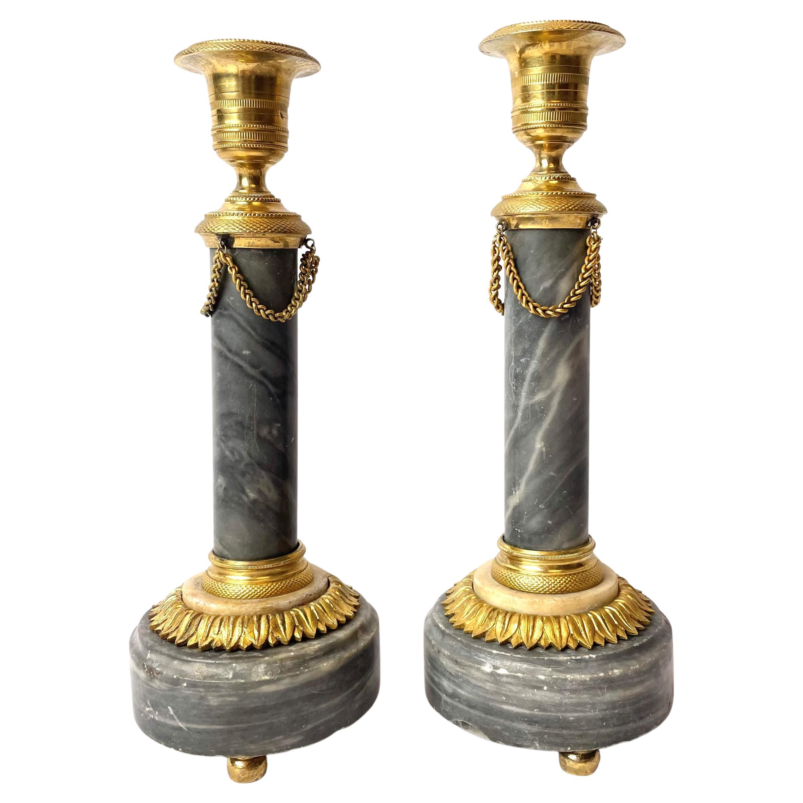 Beautiful Pair of French Candlesticks i Louis XVI, circa 1780