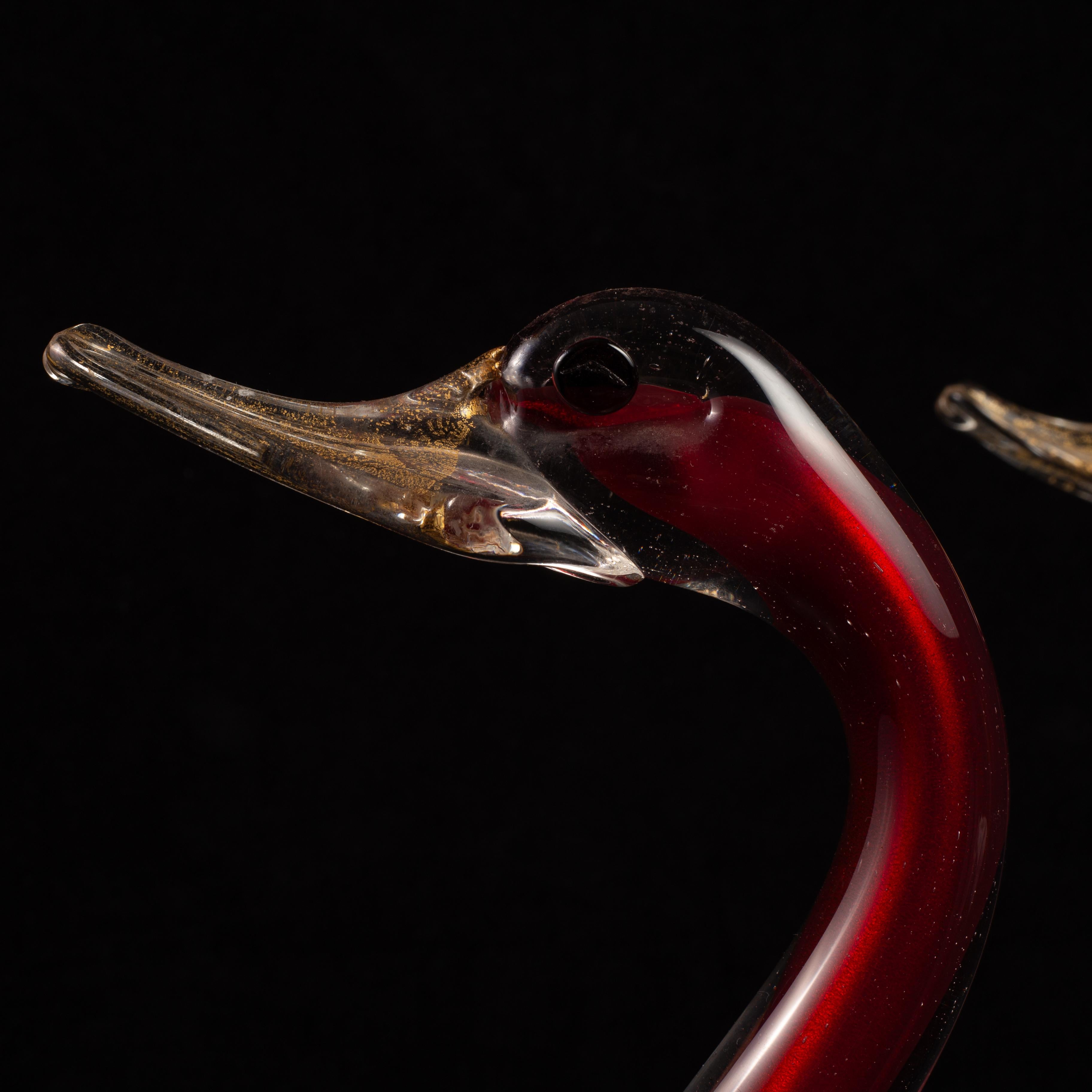 Una bella coppia di anatre italiane di Murano in stile Hollywood Regency in vendita 4