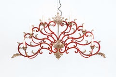 Beautiful Pair of Large Italian Mid-Century Electric Wall Sconces or Tole Lamp