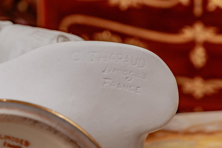 Beautiful Pair of Late 19th Century French Limoges Porcelain Busts on Sevres For Sale at 1stDibs