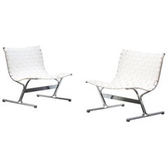 Vintage Beautiful Pair of Italian Lounge Chairs by Ross Littell for ICF, Italy