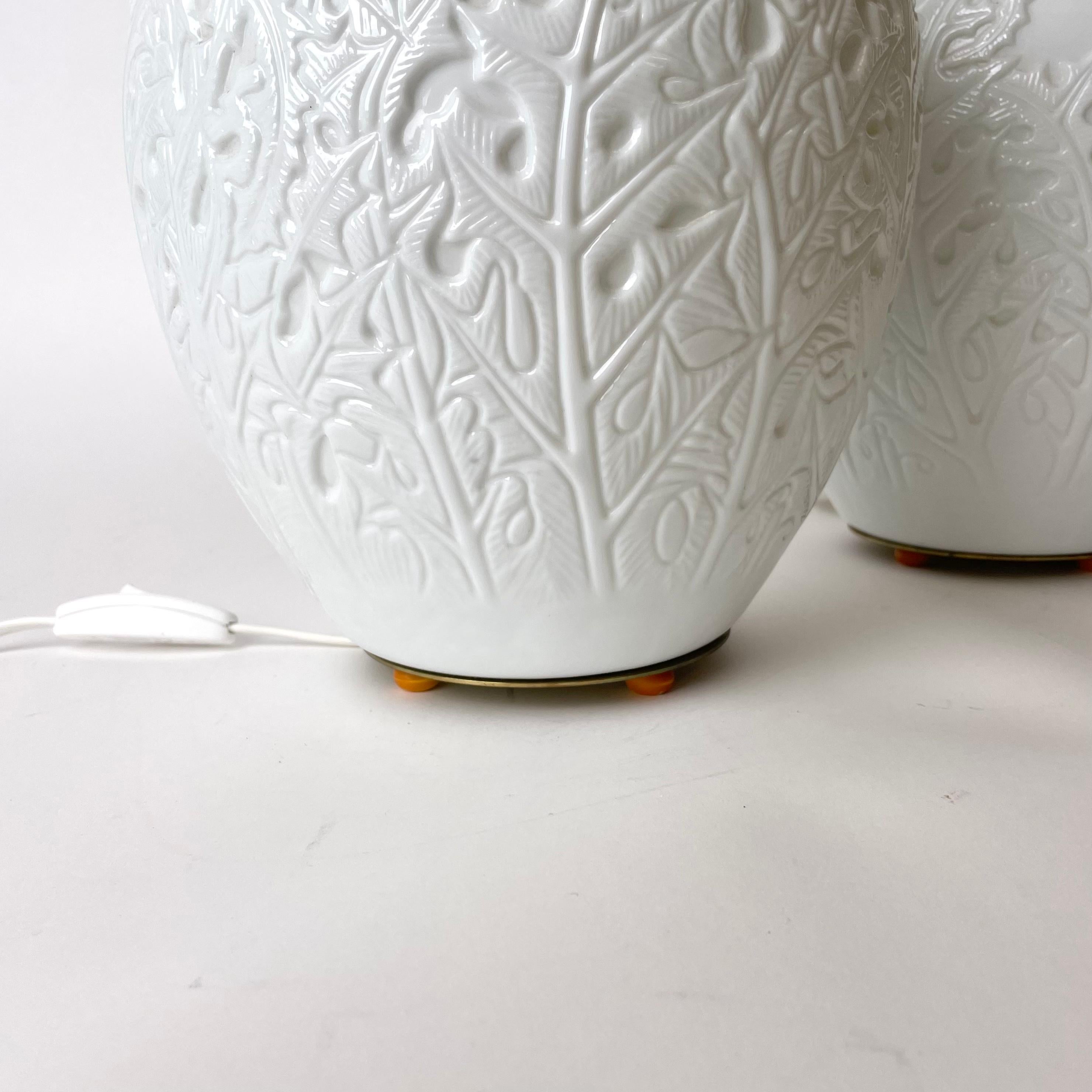 Beautiful Pair of Table Lamps from Firma Svenskt Tenn, Sweden in Opaline Glass 1