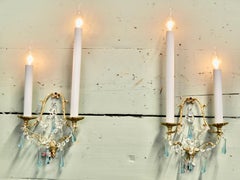 A Beautiful Pair of Tall French Wall Chandeliers
