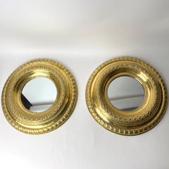 Magnifique paire de miroirs muraux en laiton de la fin du 19e siècle