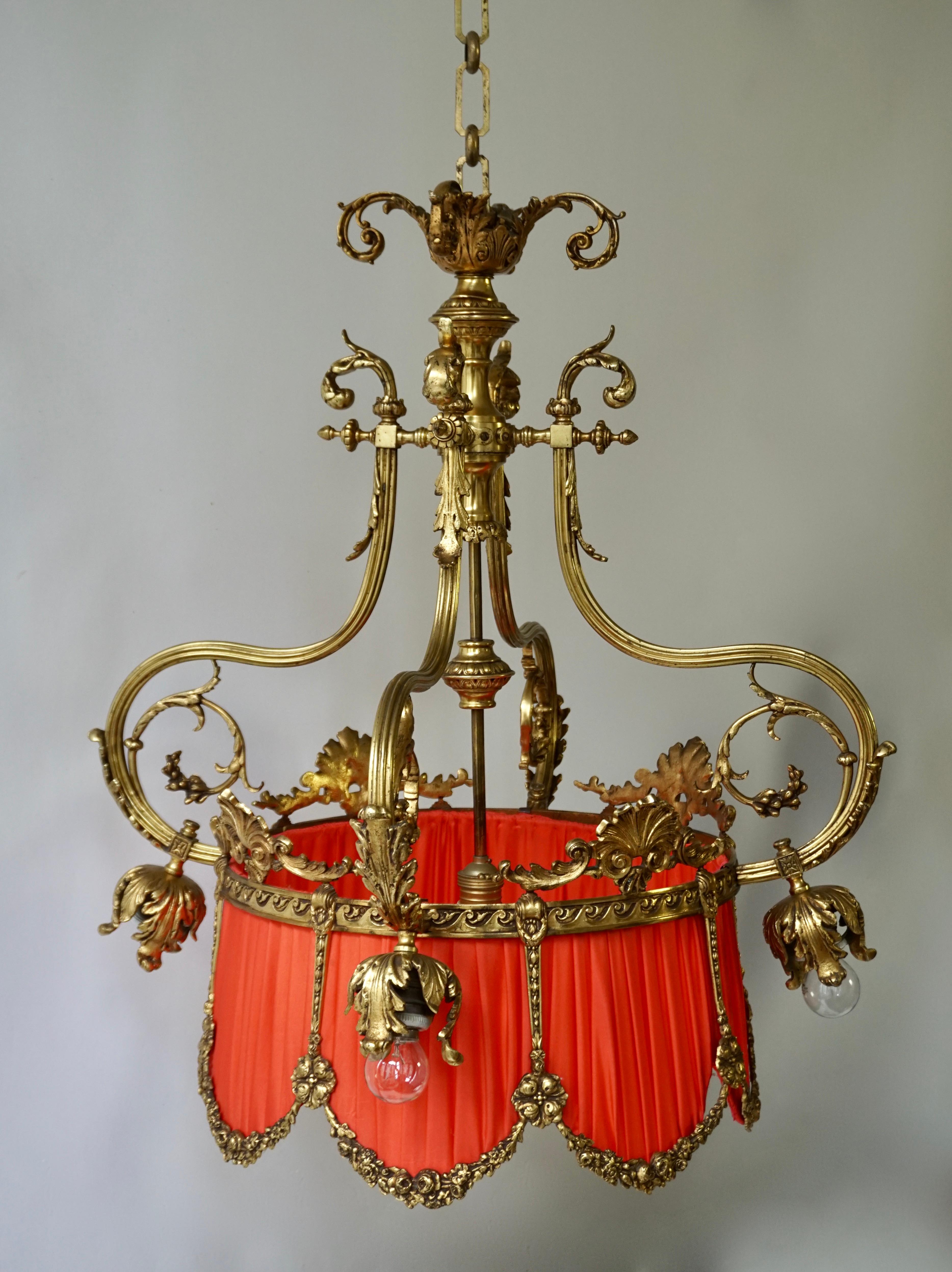 Beautiful Palatial Bronze Chandelier in the Shape of a Crown For Sale 4