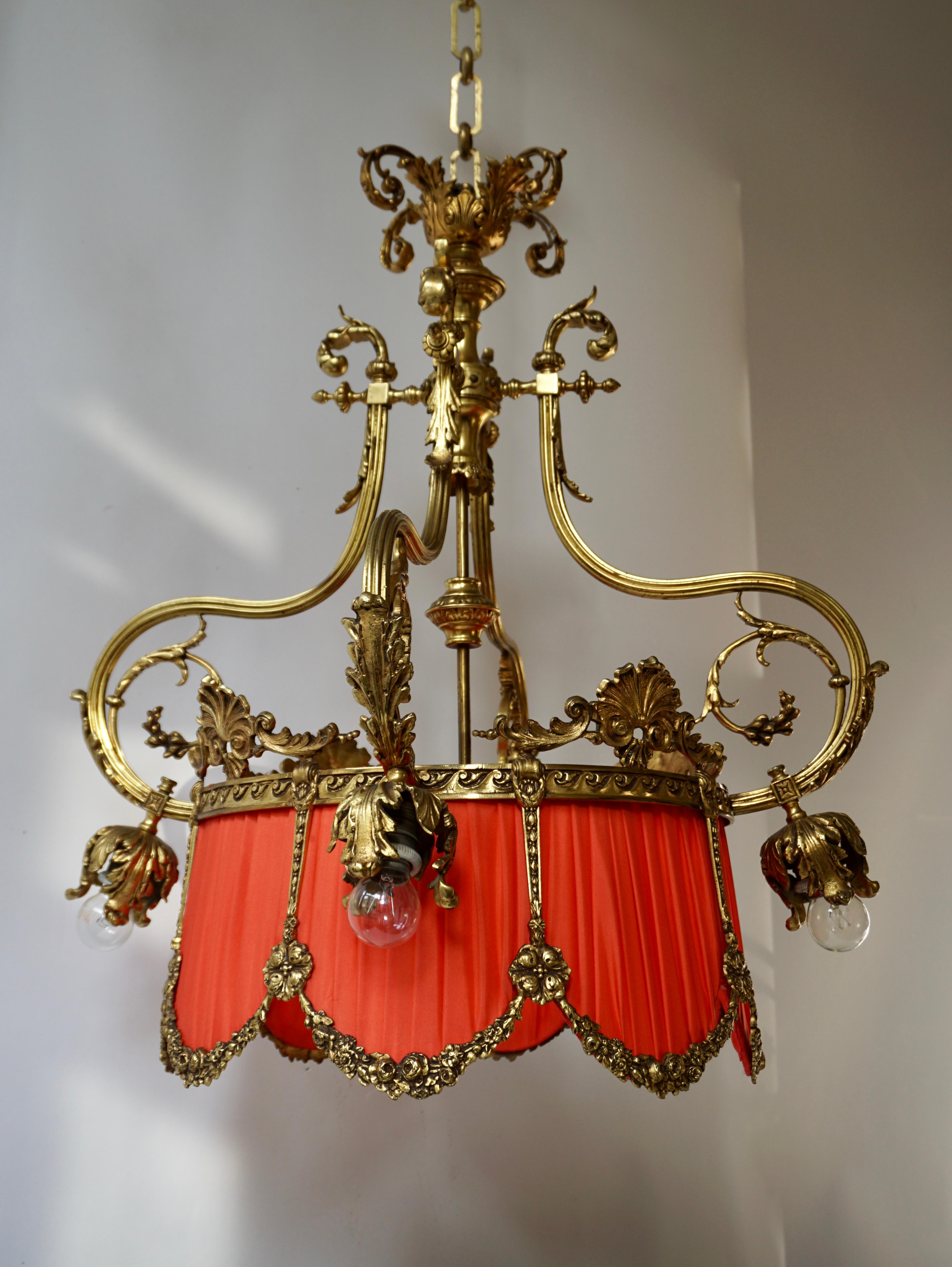 Beautiful Palatial Bronze Chandelier in the Shape of a Crown For Sale 6
