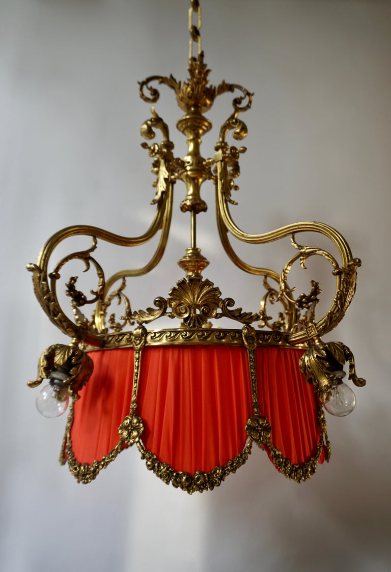 Beautiful Palatial Bronze Chandelier in the Shape of a Crown For Sale 8