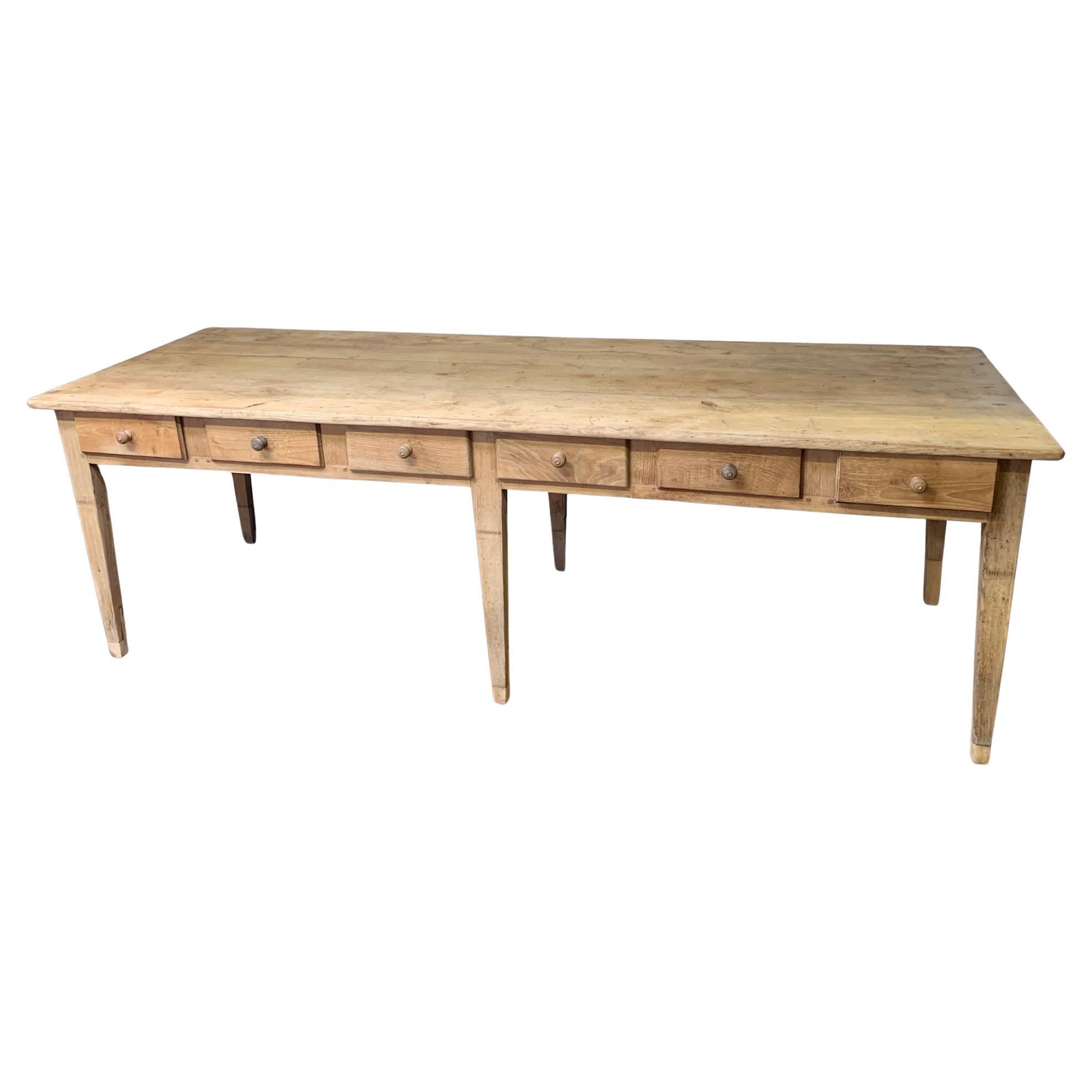 A Beautiful Pale Oak Double-Sided Drapers/Convent Table France C1900’s