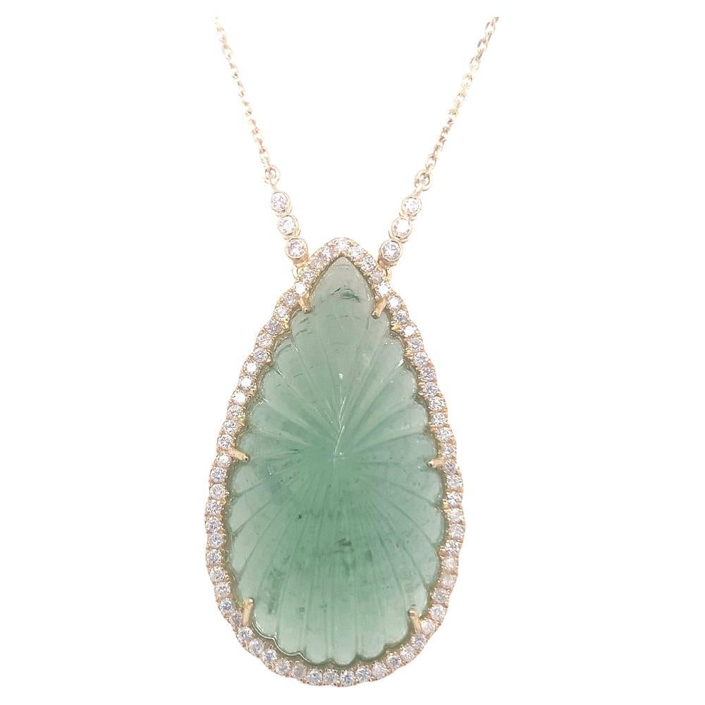 Eine wunderschöne birnenförmige Amethyst-Halskette mit Diamanten