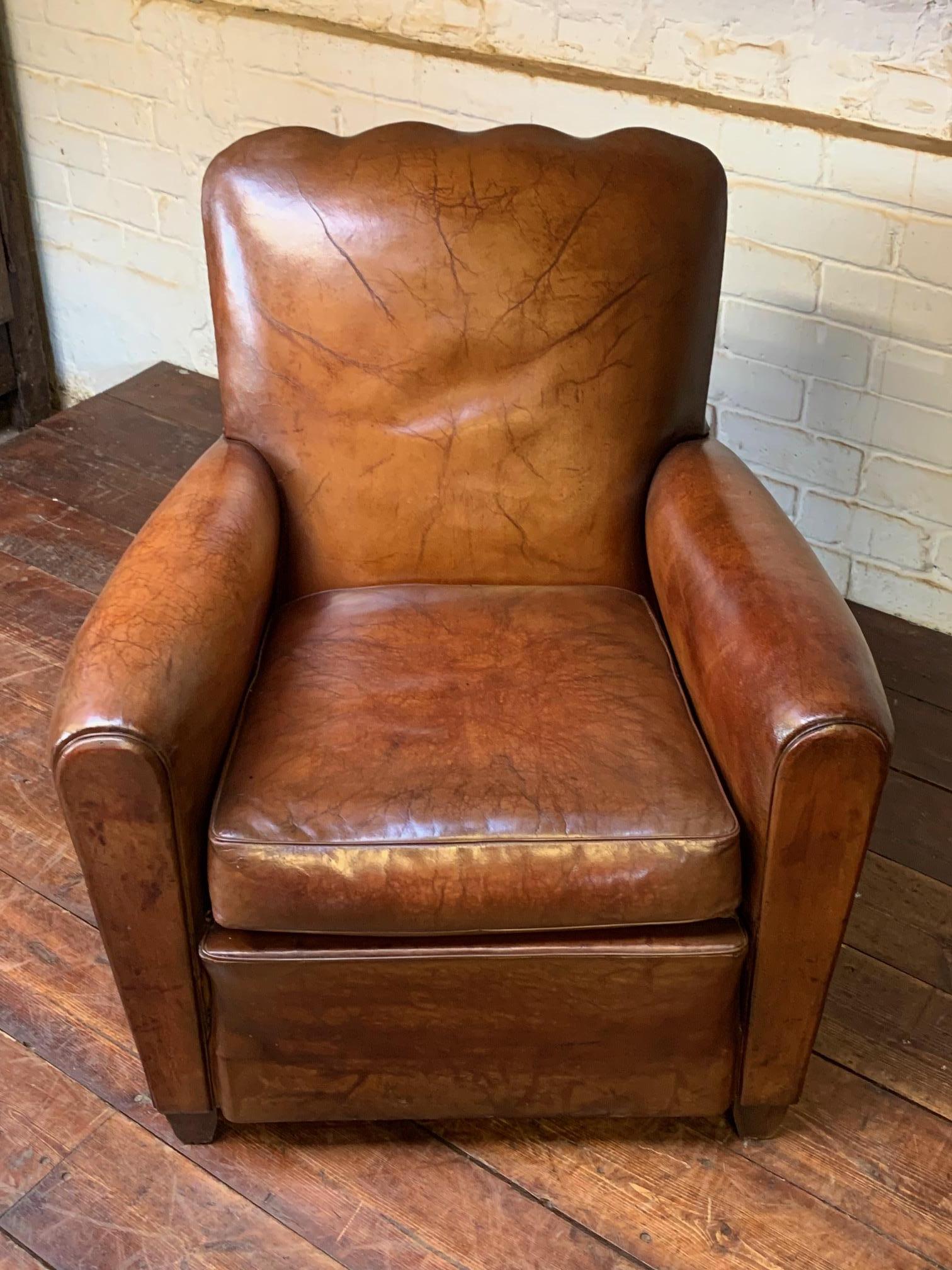 A Beautiful & Rare French Leather Club Chair, Circa 1950’s

This beautiful cloud-back is a lovely thing. Classic and sophisticate styling and its condition is perfect. The original deep caramel leather has aged like only original hand-dyed leather
