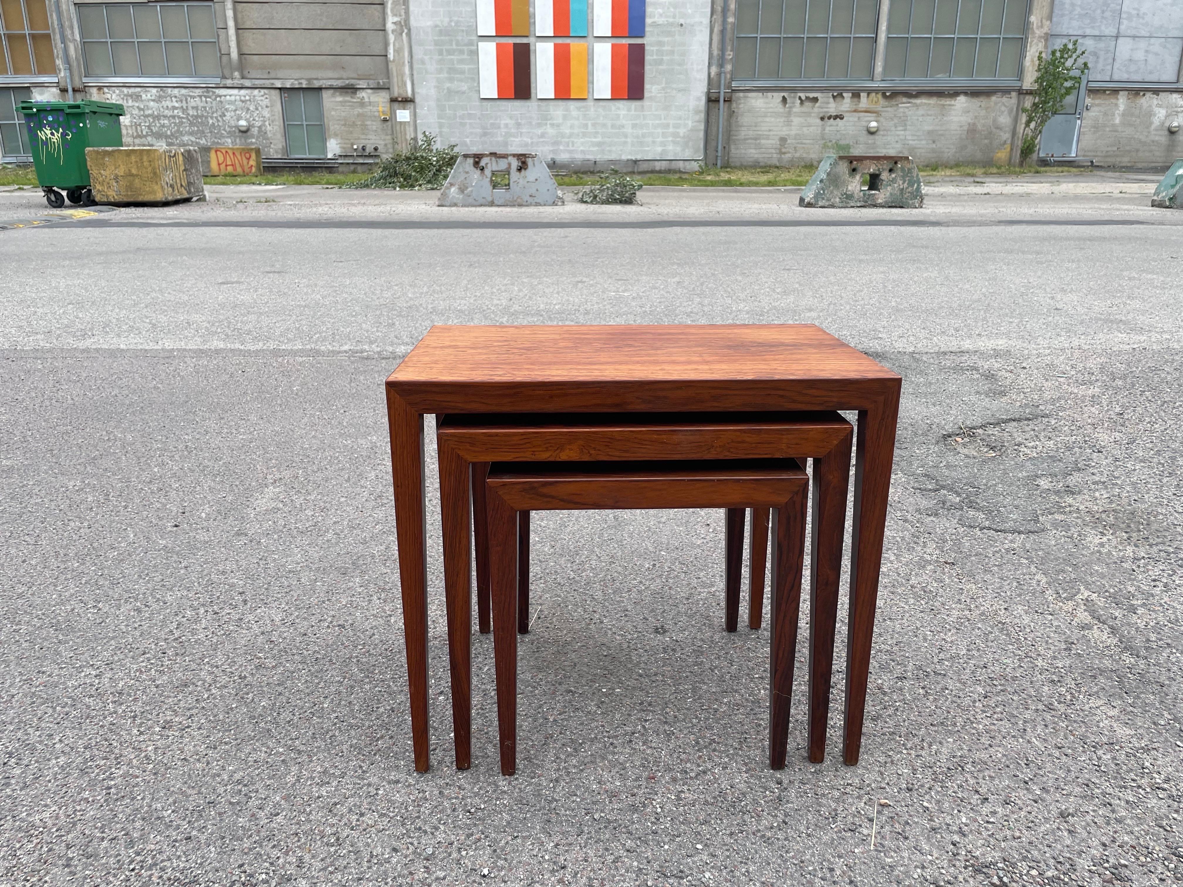 A beautiful set of Danish nesting Tables by Severin Hansen  1960´s For Sale 4