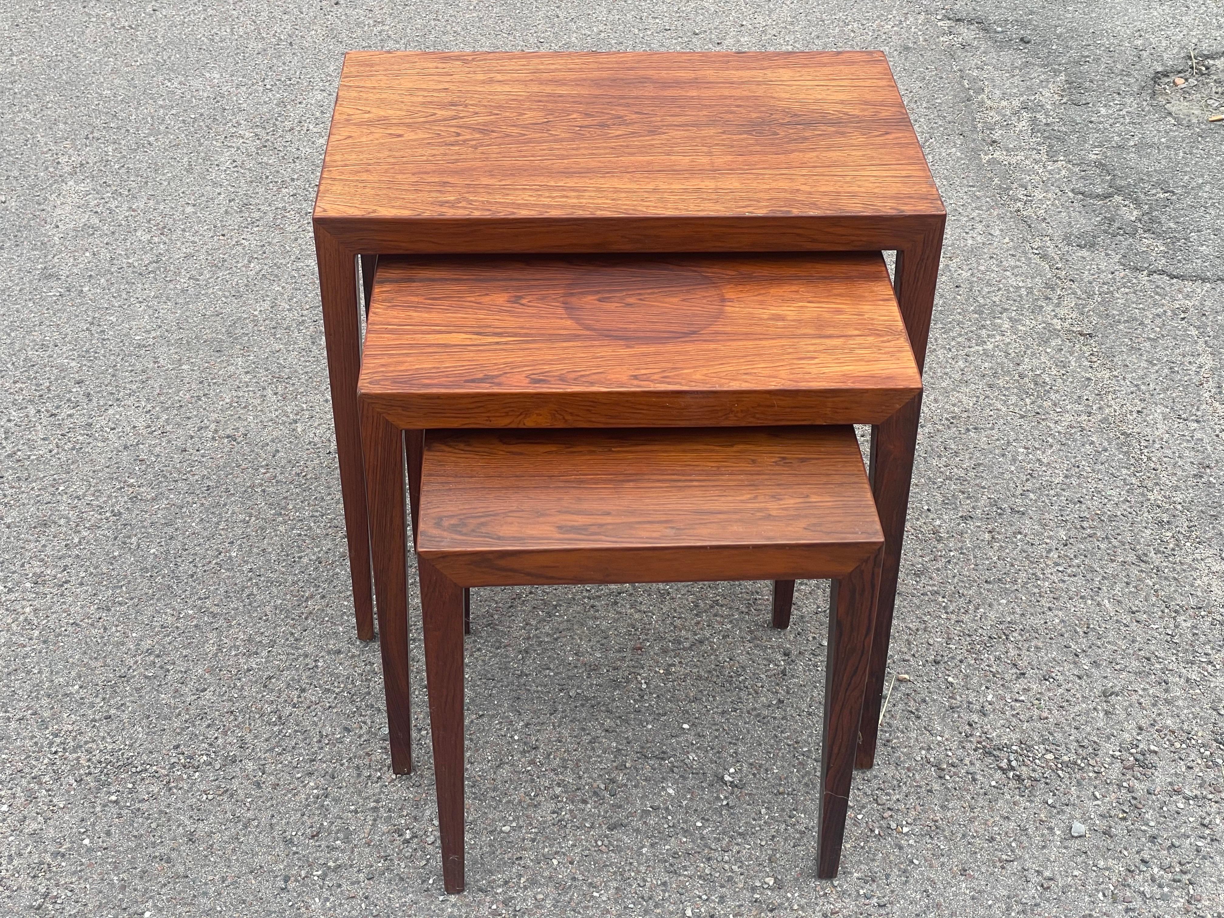 Mid-Century Modern A beautiful set of Danish nesting Tables by Severin Hansen  1960´s For Sale