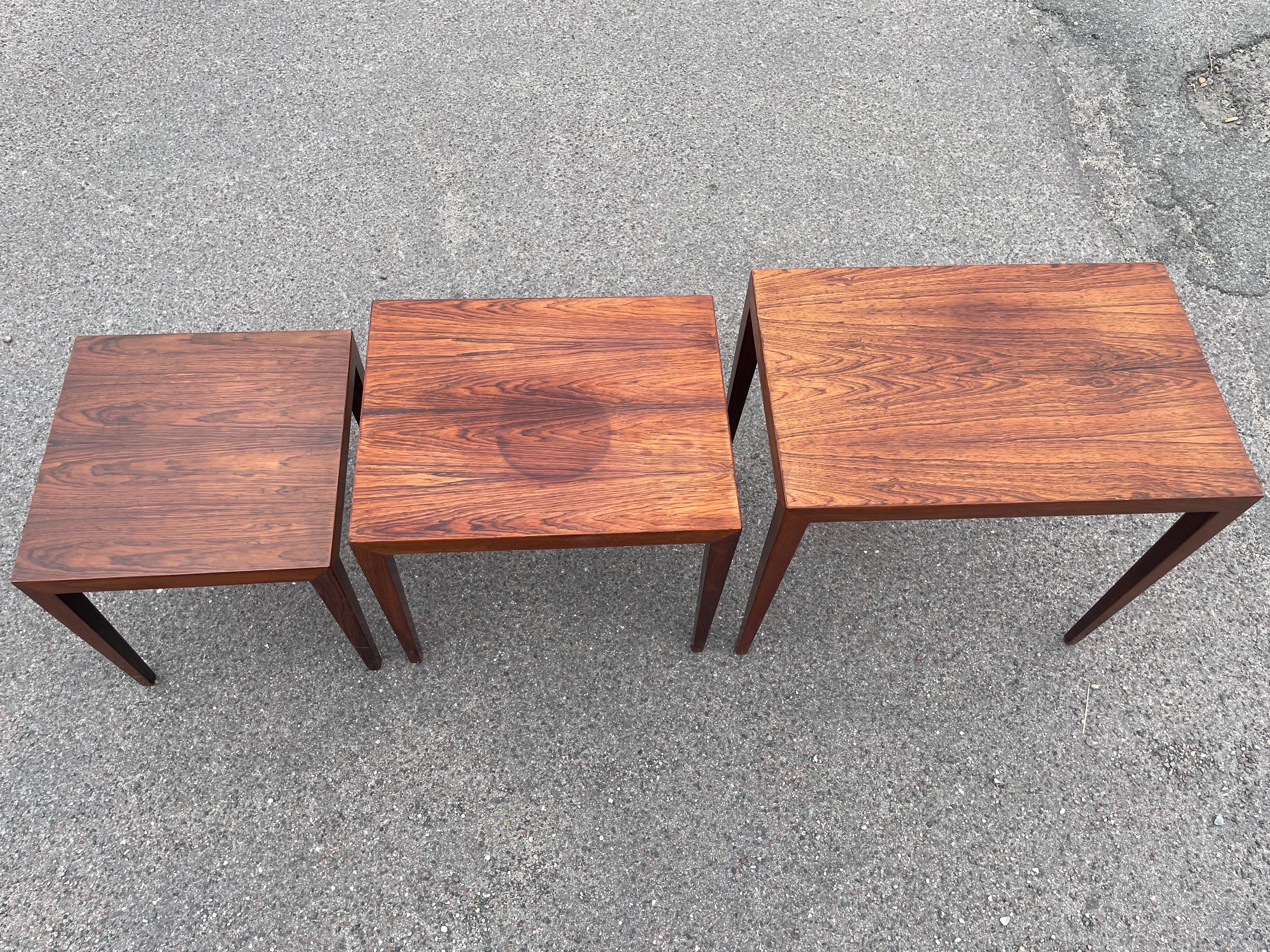 Mid-20th Century A beautiful set of Danish nesting Tables by Severin Hansen  1960´s For Sale