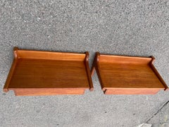 A beautiful set of Kai Kristiansen teak floating nightstands from the 1960´s