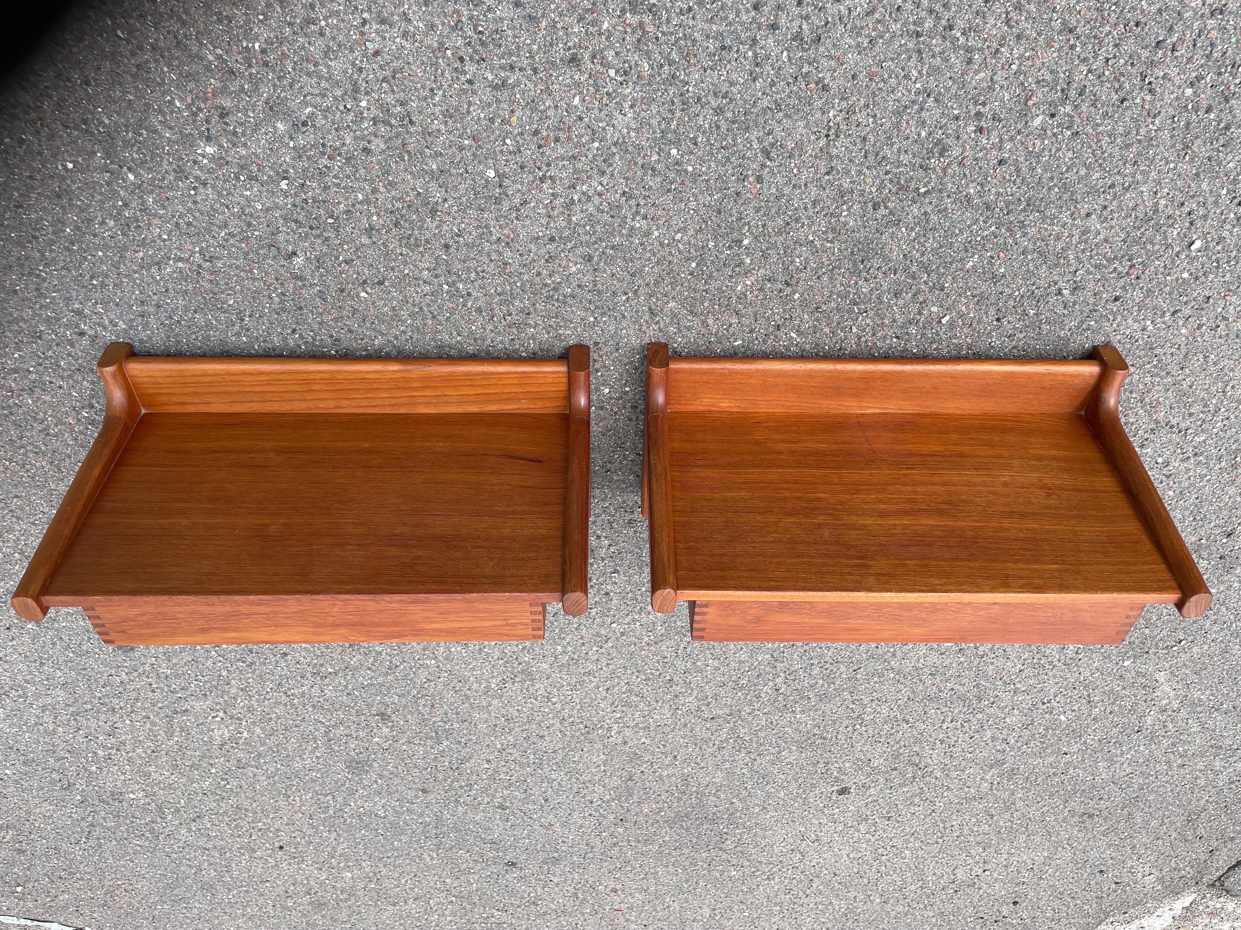 Danish A beautiful set of Kai Kristiansen teak floating nightstands from the 1960´s For Sale
