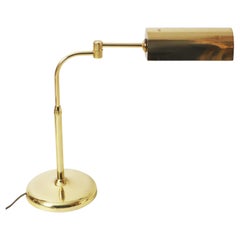 Lampada da tavolo in ottone di Florian Schulz anni '70, Germania.