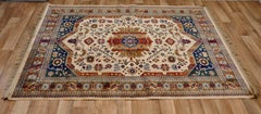 Traditional Tree of Life Silk Rug, Anglo-Indian Style, 1960, 84” x 55”