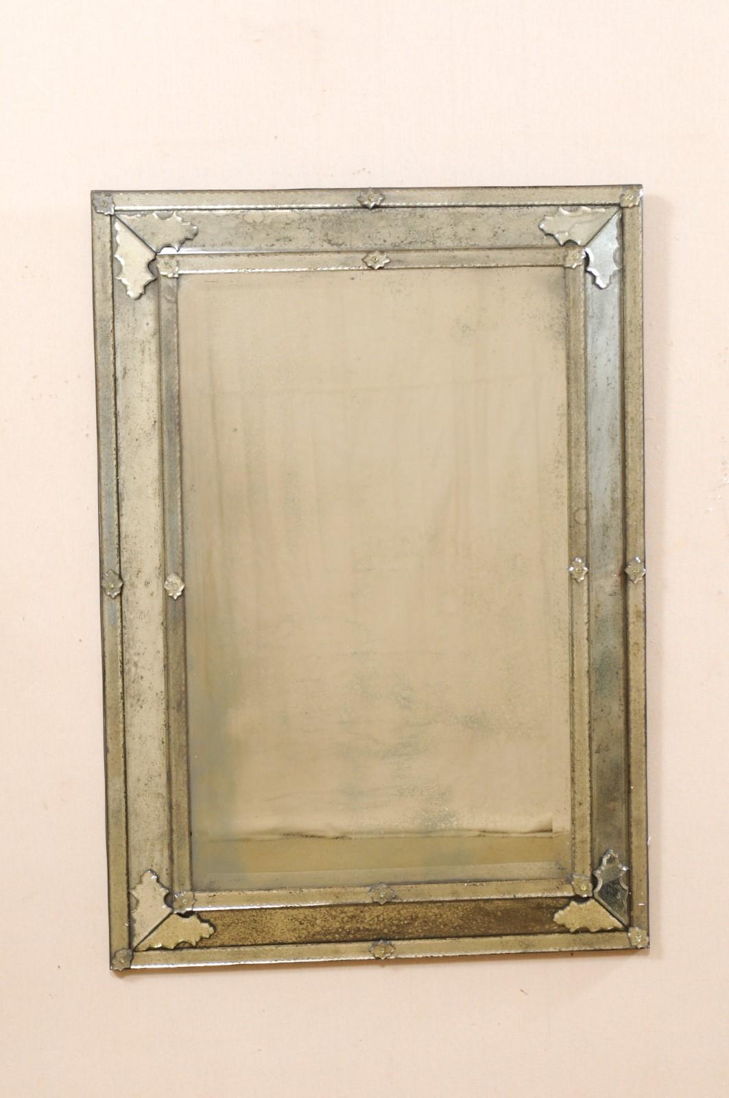 American Beautiful Venetian-Style Rectangular Mirror, Artisan Created and Hand-Silvered