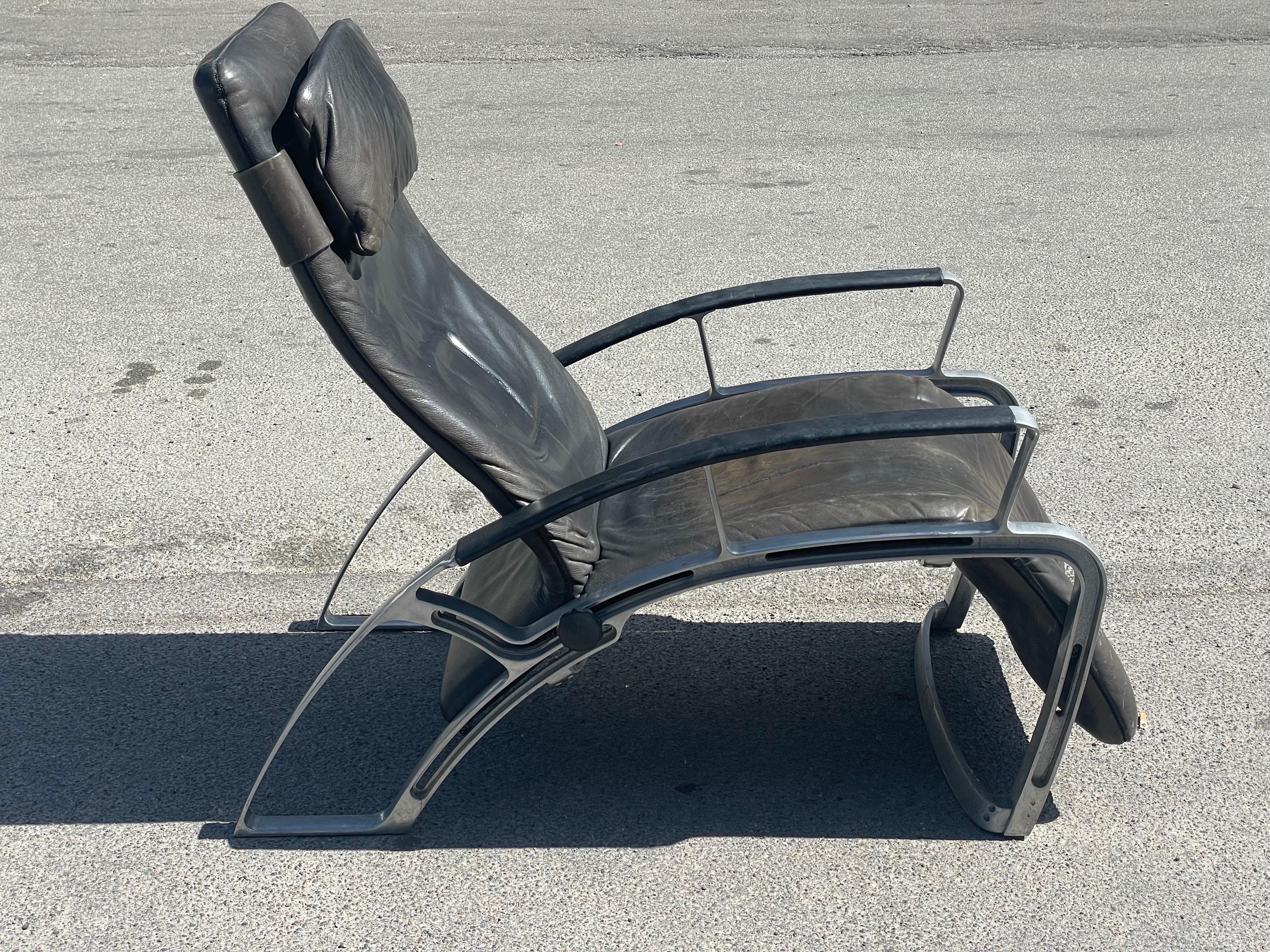 German Beautiful Vintage Lounge Chair by Ferdinand A. Porsche for Interprofil 1984 For Sale