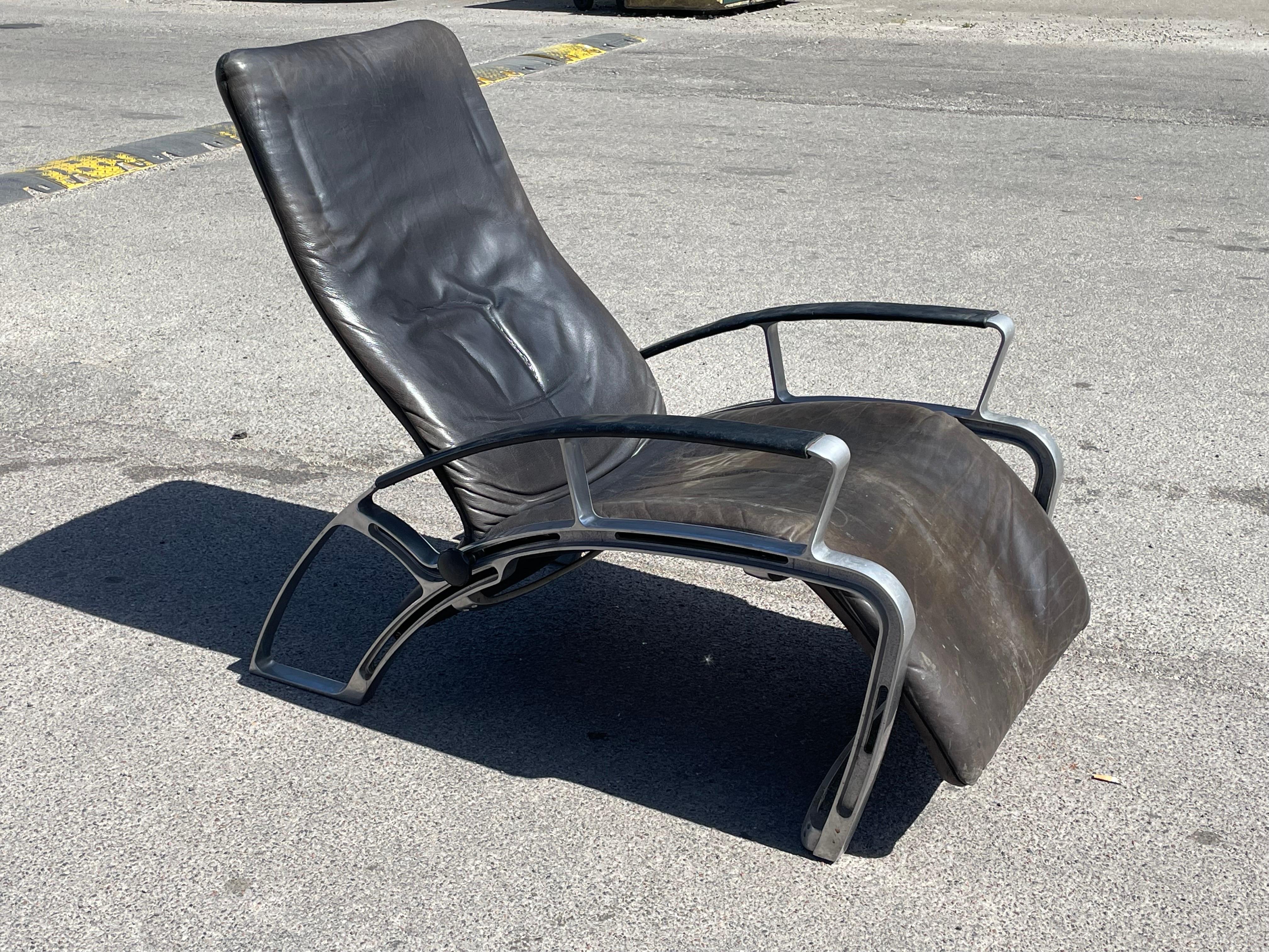 Allemand Magnifique chaise longue vintage Ferdinand A. Porsche pour Interprofil 1984 en vente