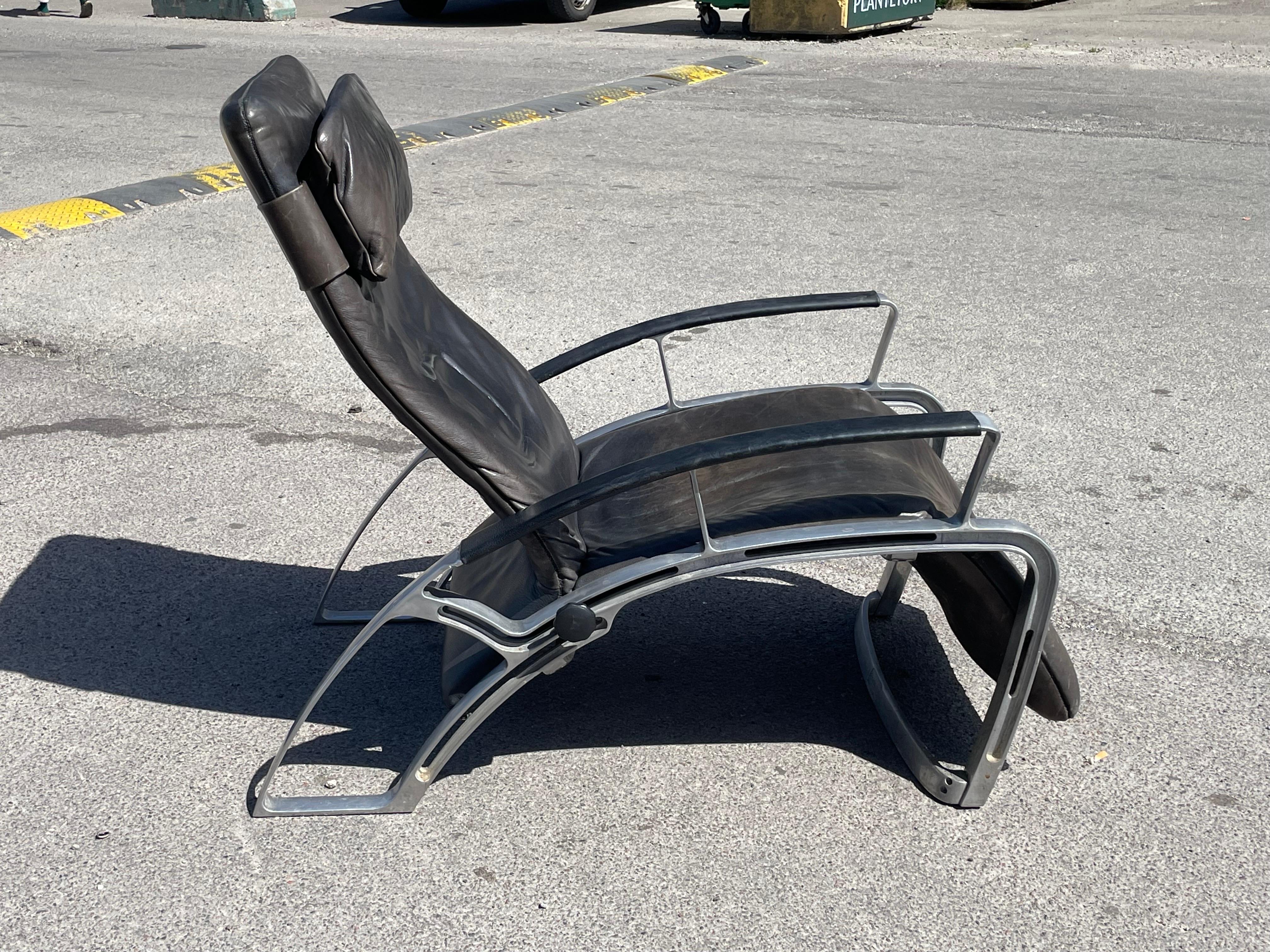 Late 20th Century Beautiful Vintage Lounge Chair by Ferdinand A. Porsche for Interprofil 1984 For Sale