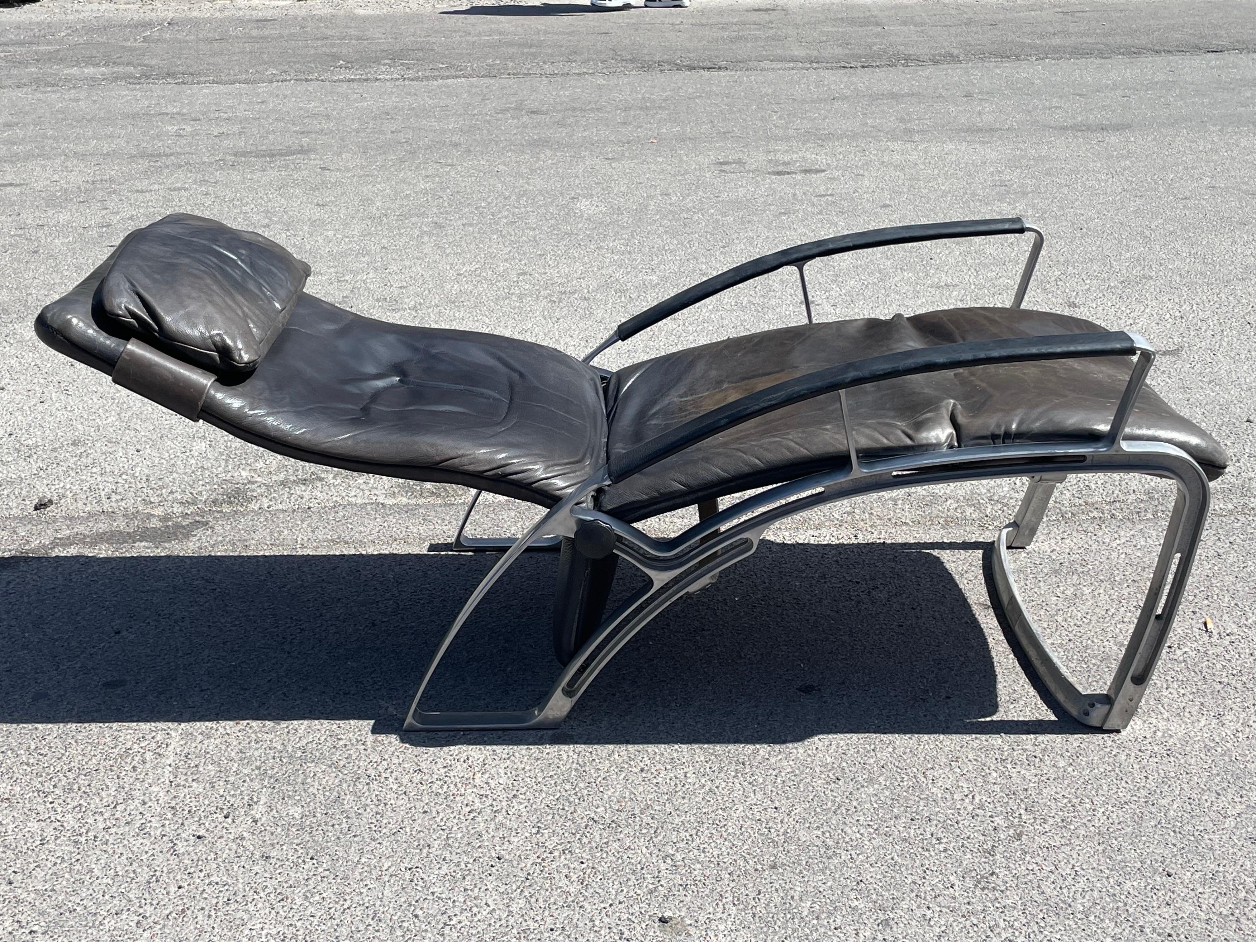 Aluminum Beautiful Vintage Lounge Chair by Ferdinand A. Porsche for Interprofil 1984 For Sale