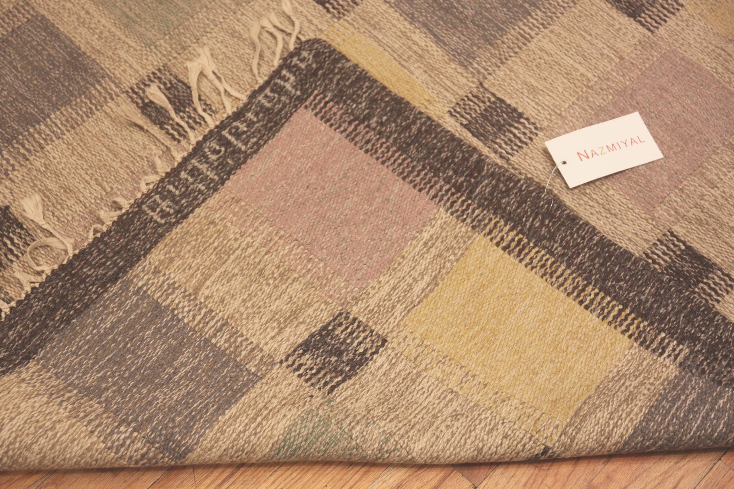 Schöner schwedischer Vintage-Kelim-Teppich Signiert Brita Grahn 7' x 10'2