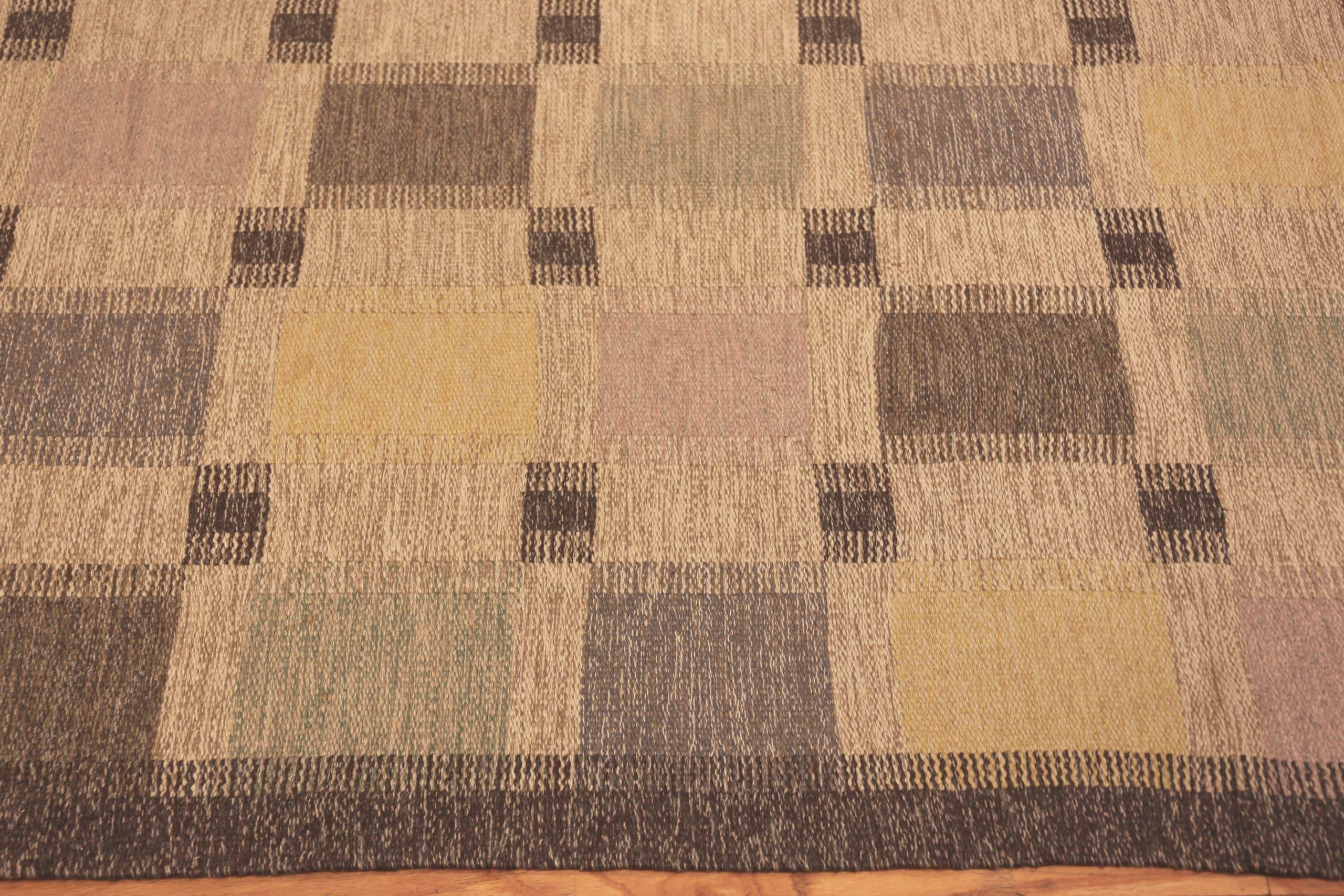 Schöner schwedischer Vintage-Kelim-Teppich Signiert Brita Grahn 7' x 10'2