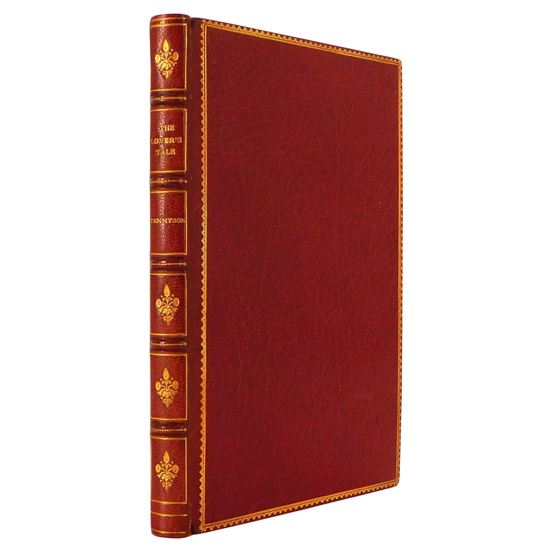 Livre magnifiquement relié de Lord Alfred Tennyson : le conte d'amoureux