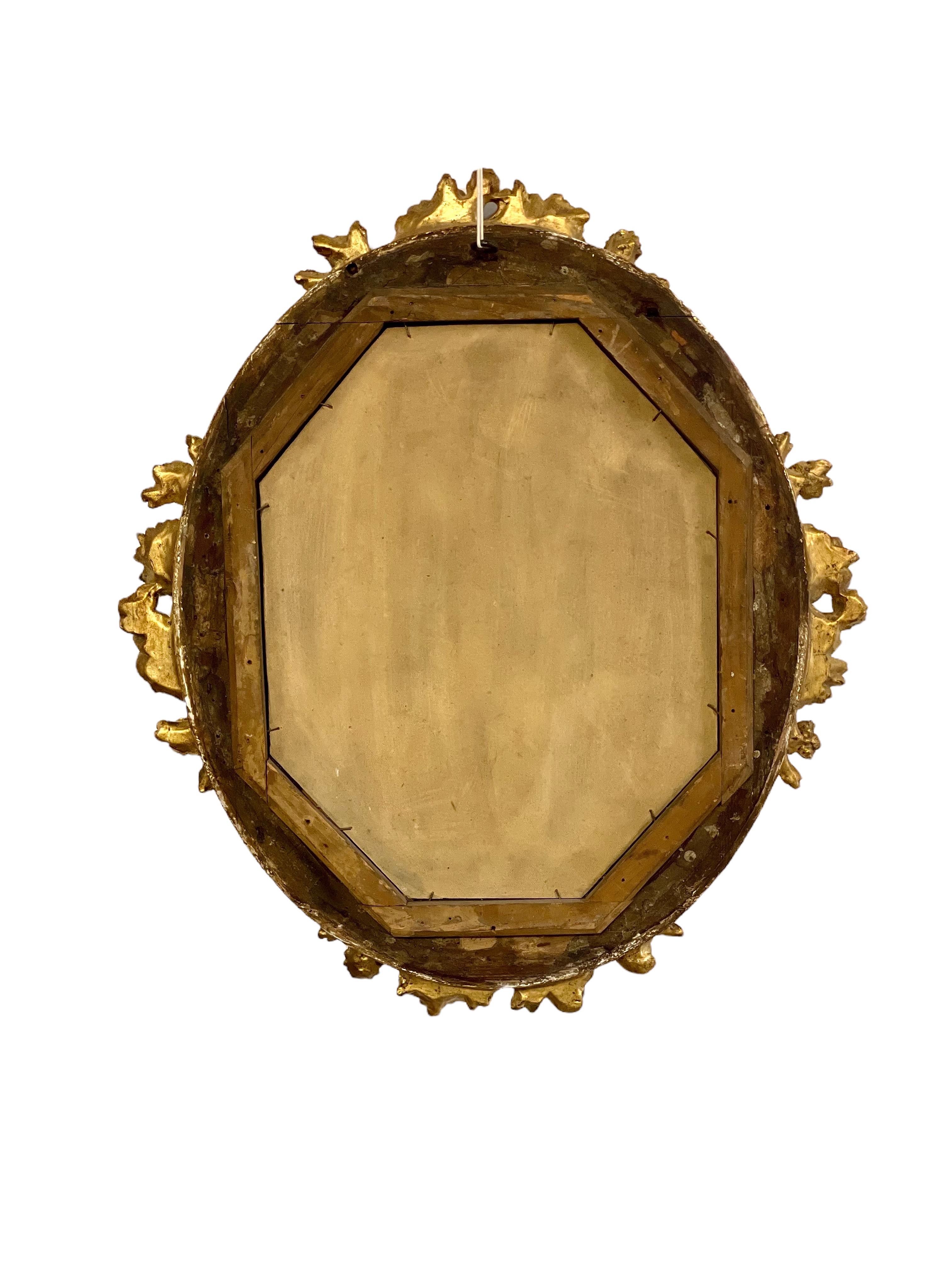 Miroir ovale Louis XVI du 19ème siècle en vente 3