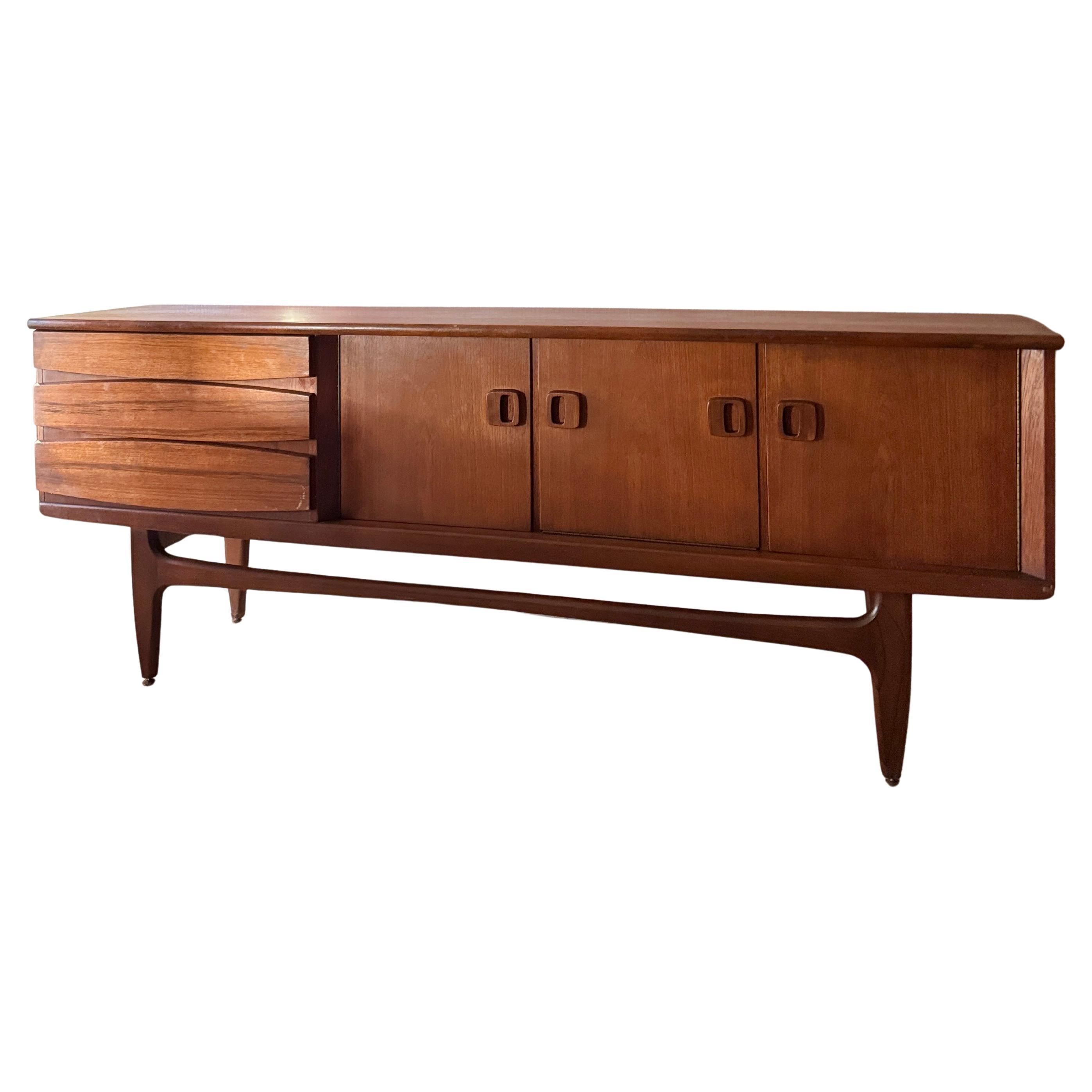 A beautifully designed large Danish teak sideboard, circa 1960s