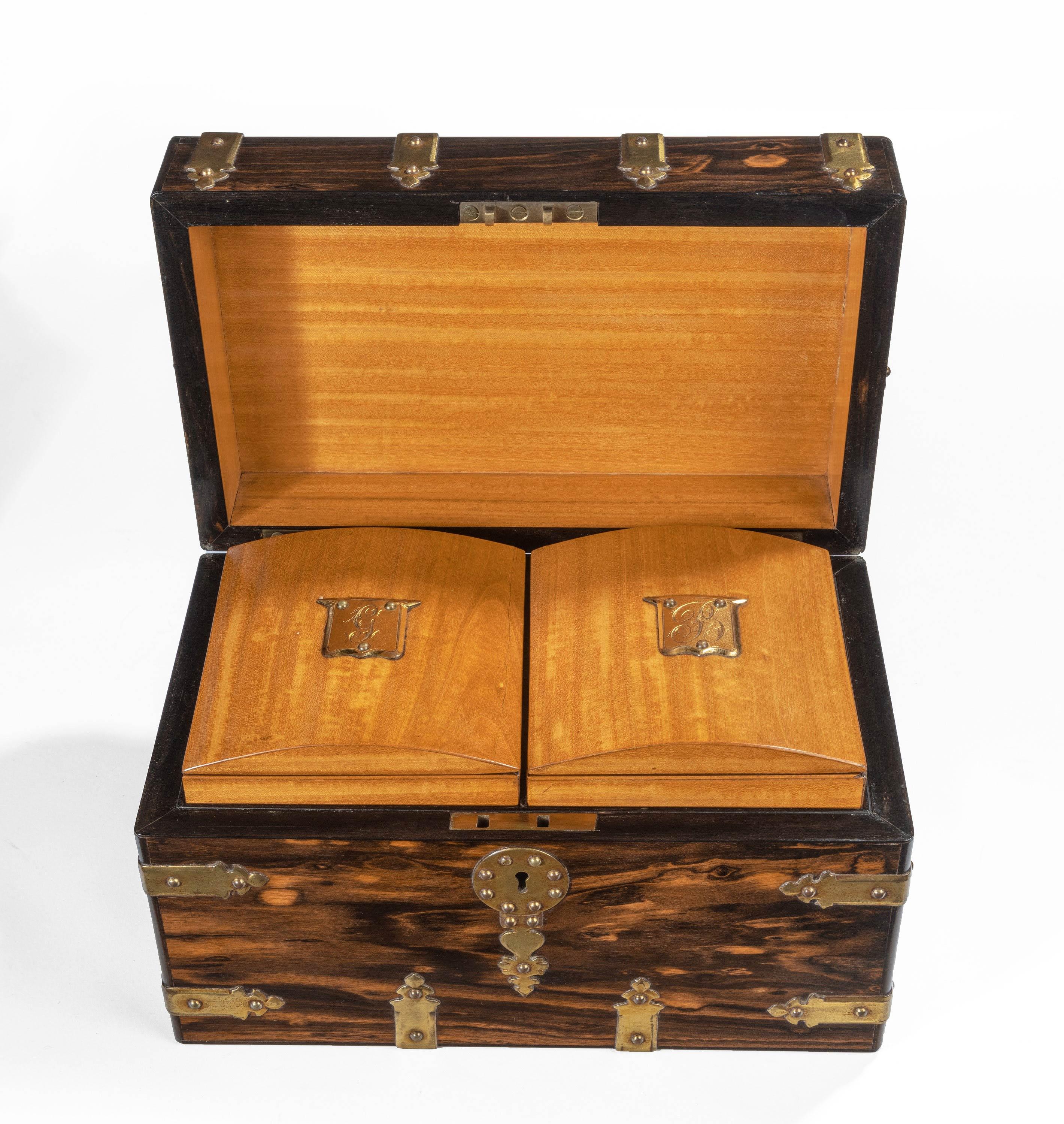 Schön ausgestattet 19. Jahrhundert Coromandel Tea Caddy 1