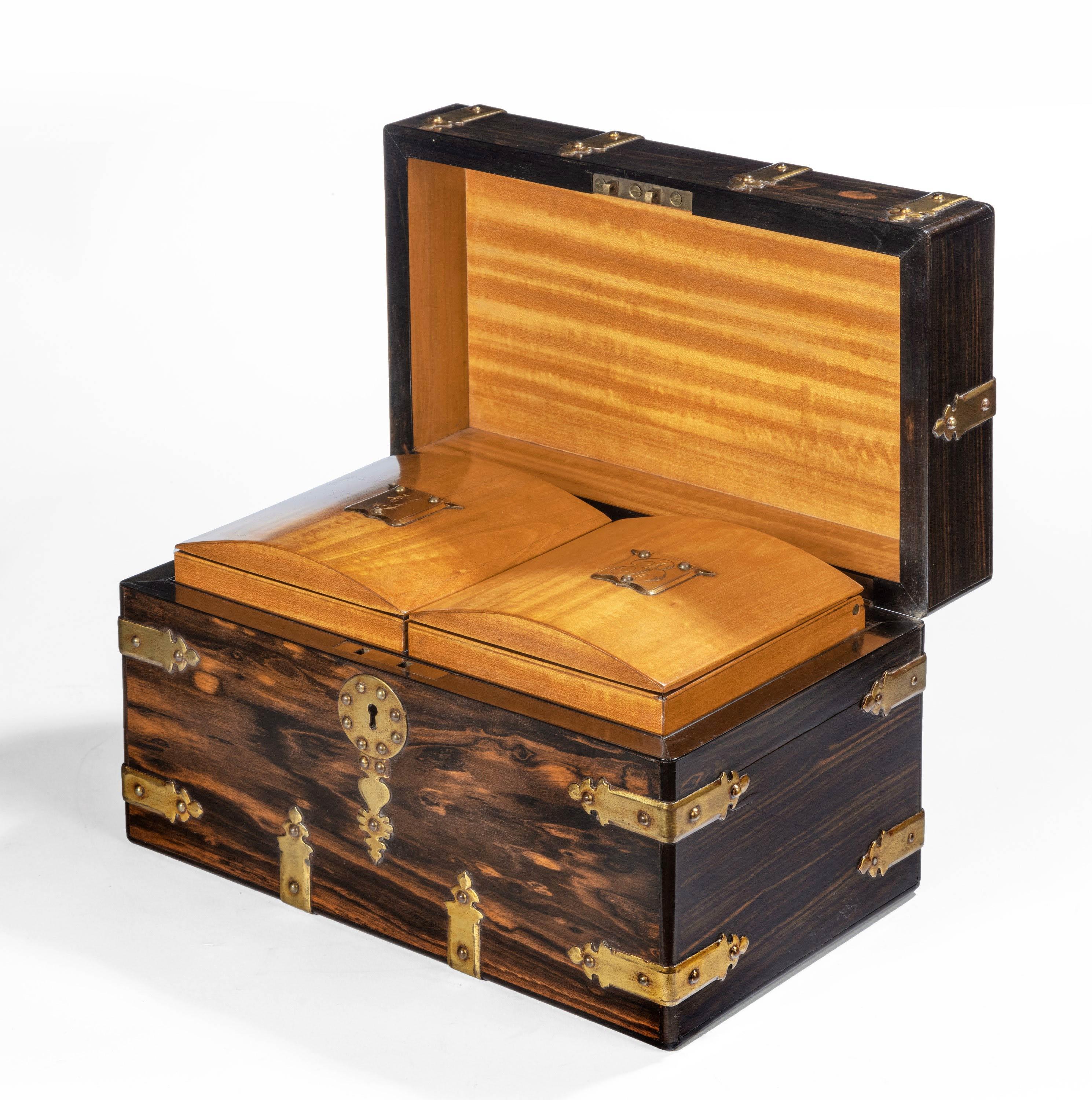 Schön ausgestattet 19. Jahrhundert Coromandel Tea Caddy 2