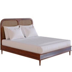 The Sanders Bed by Lind + Almond in Cognac & Rattan (USA King)