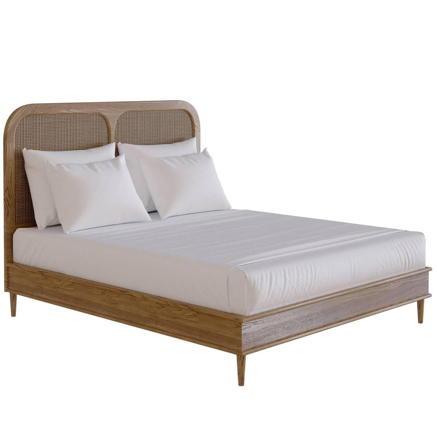 The Sanders Bed by Lind + Almond in Oak and Rattan (Euro King)