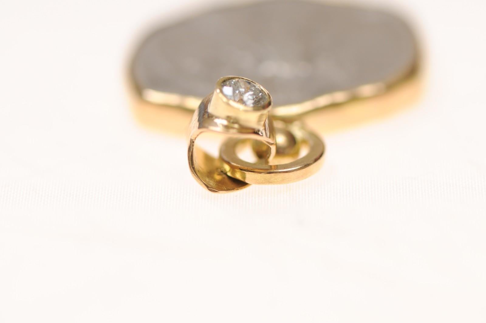 Ciondolo con ape e diamante [moneta] in oro 18 carati (solo il ciondolo) in vendita 8