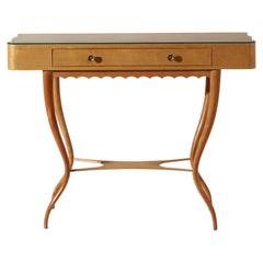 Beechwood Console Table Produced in Chiavari, Italy 1950s