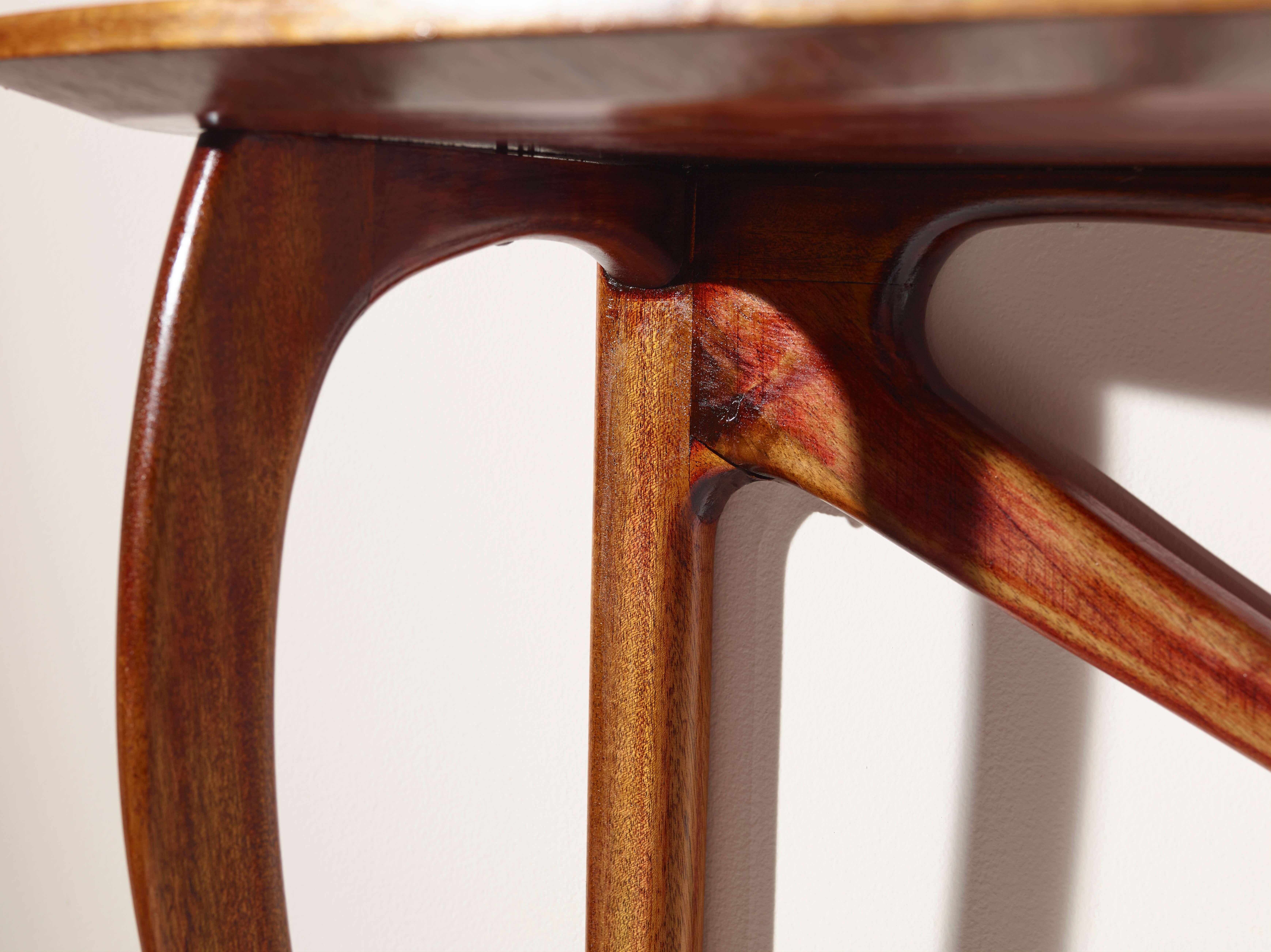 suspendierte Konsole aus Buchenholz, Italien, 1950er Jahre im Angebot 1
