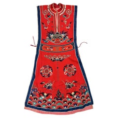 A Beijing Opera vest Chasuble embroidered on red wool twill - China Circa 1920